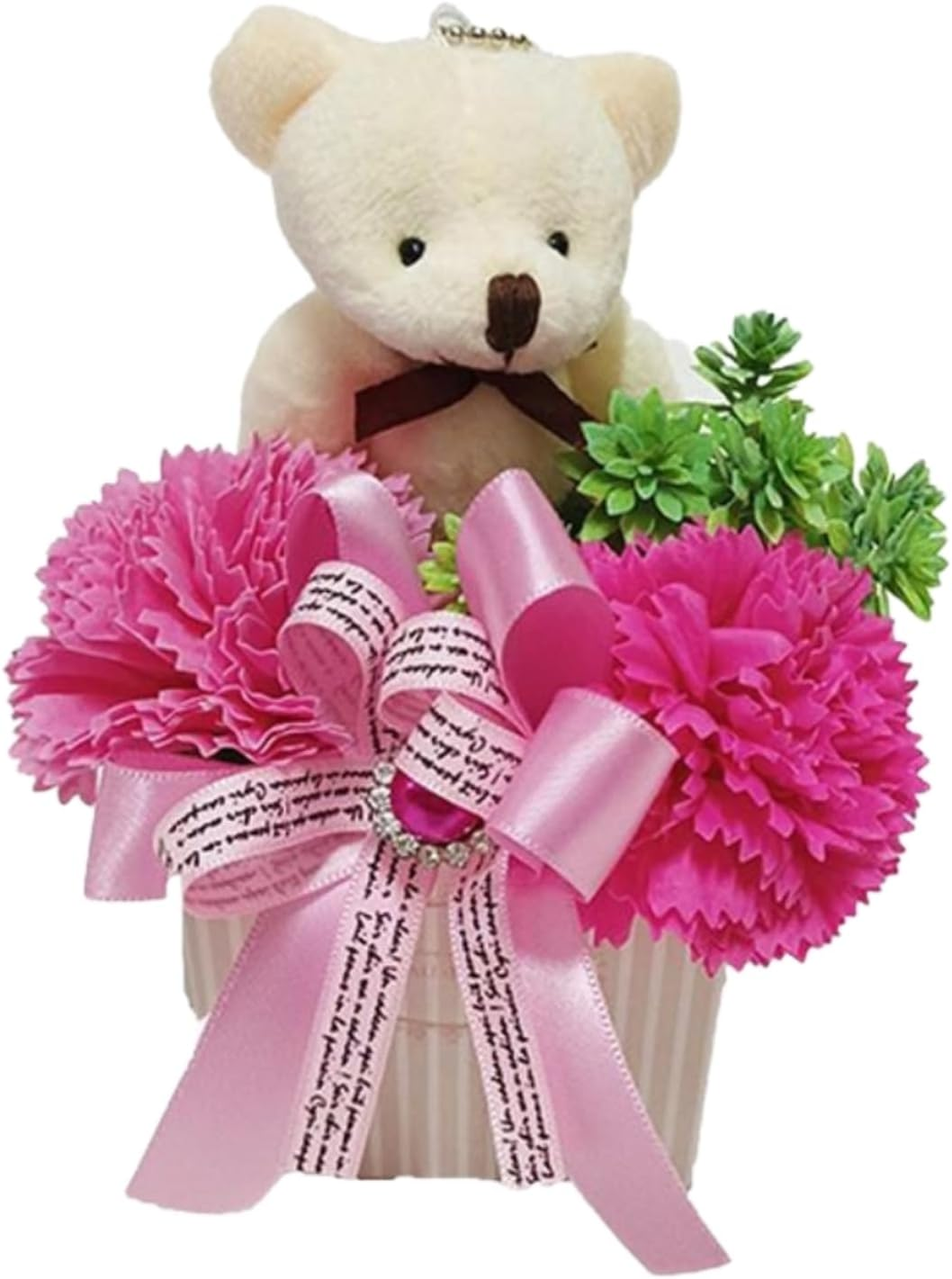 Q-FLA 799679 Soap Flower Bath Bare Arrangement, Carnation, Pink, Gift image number 4