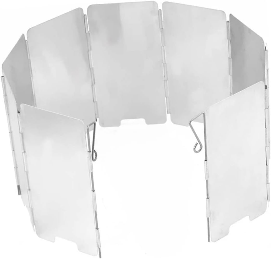 Outdoor Camping Stove Windscreen 9Pcs Mini Windproof Burner Shield with Pins and Carry Bag for Bbq and Hiking Supplies