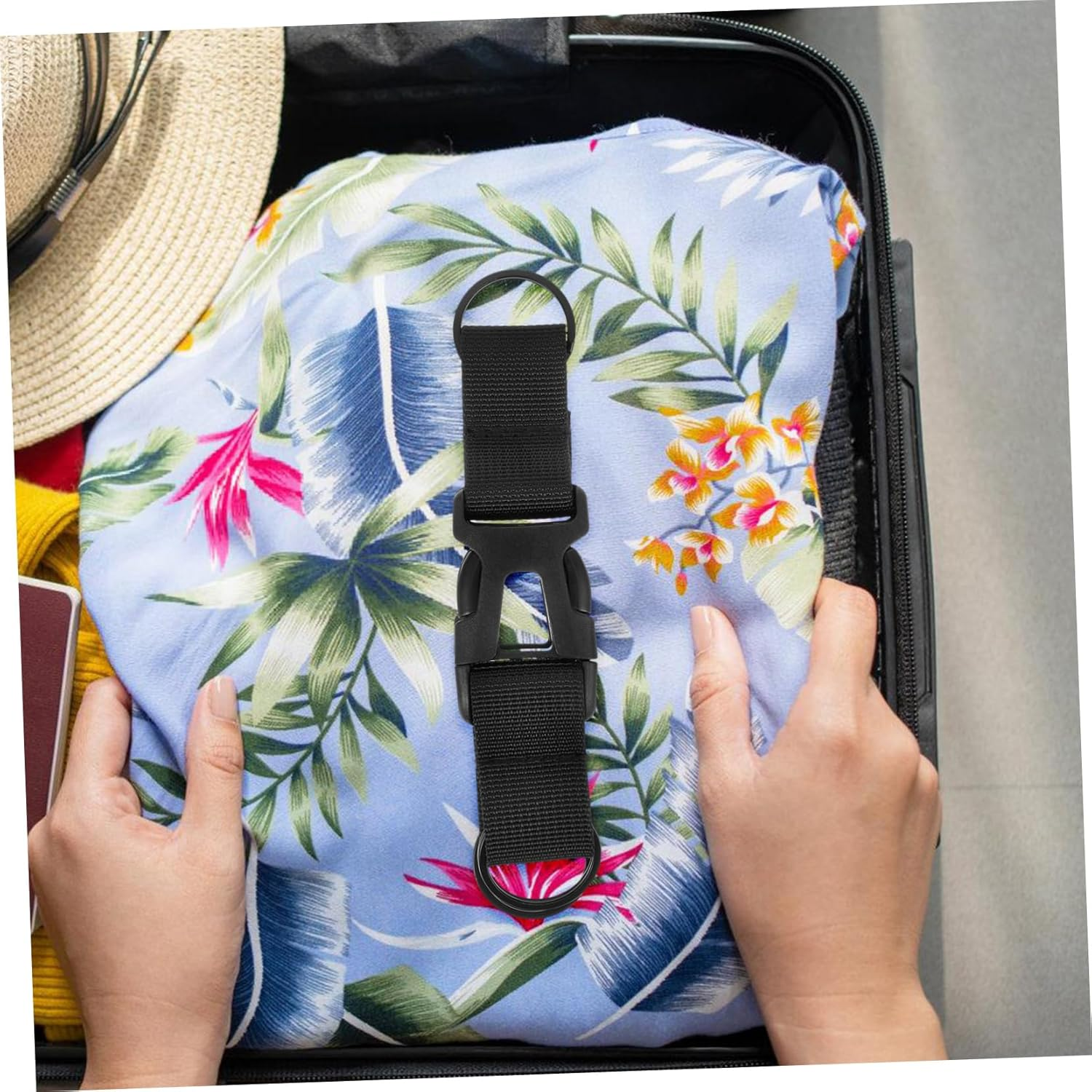 LIGIGWASH Outdoor Adjustable Luggage Strap with Buckle, Travel Bag Accessory for Suitcases and Backpacks, Black Sturdy Strap for Secure Packing and Luggage Handling image number 2