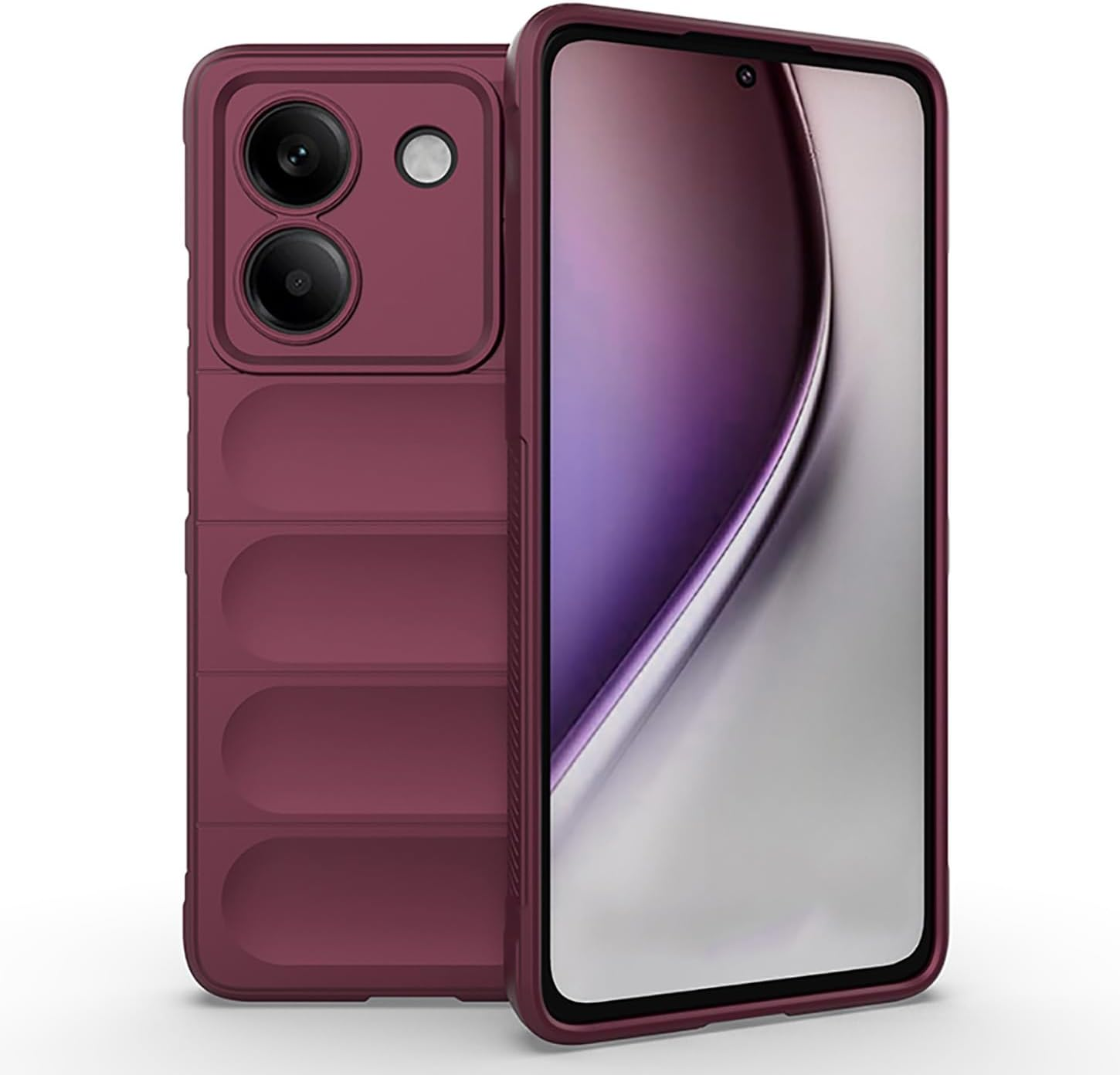 ILING Case for Xiaomi Poco M7 Pro 5G, Shockproof Wave Pattern and Airbag Design, Soft Skin Feel Silicone Protective Case, Ultra Thin Matte TPU Bumper Mobile Phone Case (Black)