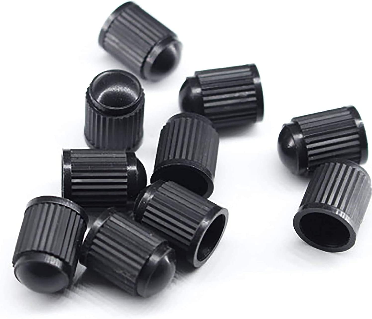 QISF Universal 40Pcs Tire Valve Caps, Black Plastic Tire Stem Caps for Bicycles, Motorbikes, Cars, Suvs and Trucks (Caps Only) image number 3
