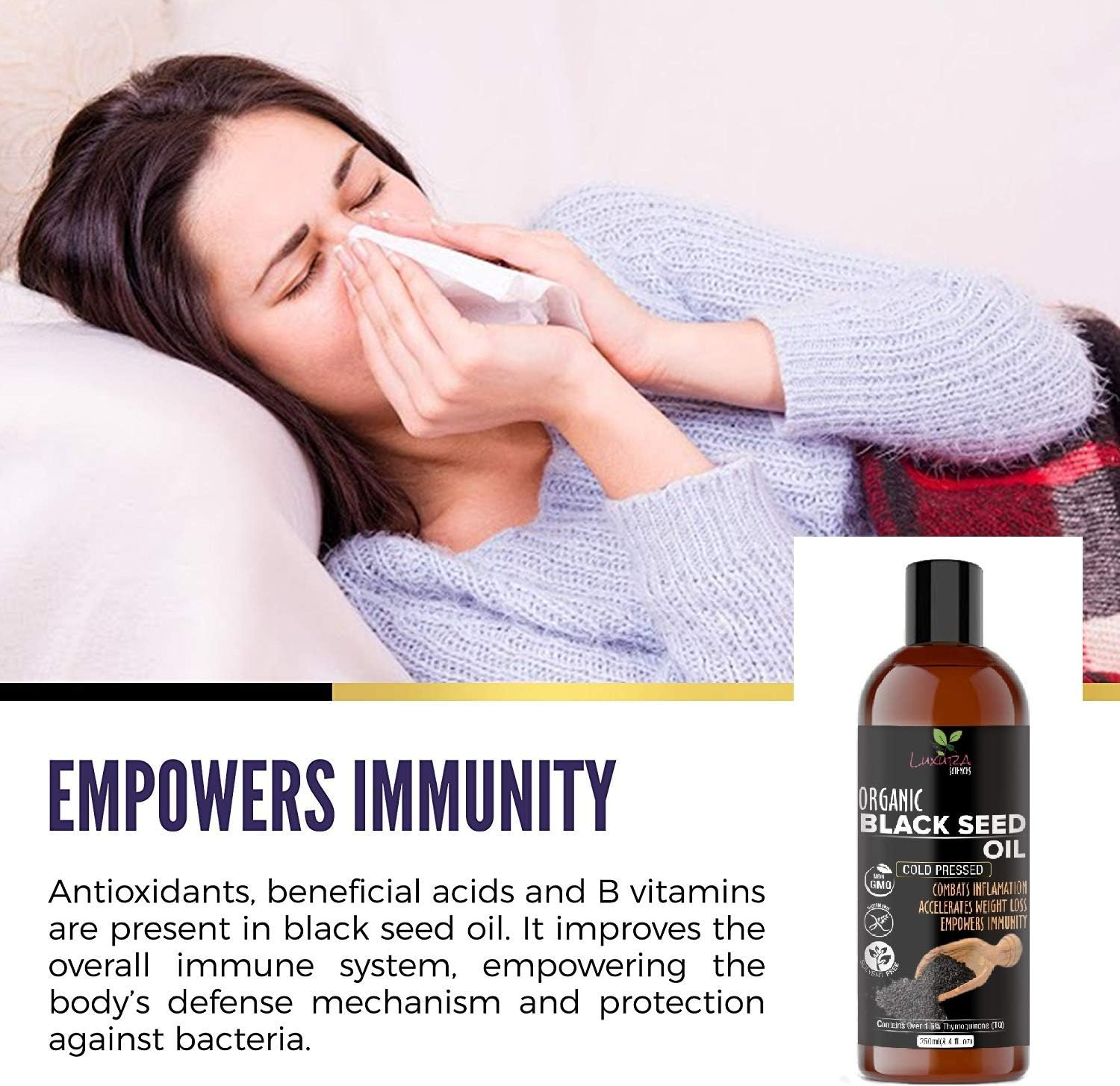 Luxura Sciences Black Seed (Kalonji) Hair Oil for Hair Growth, Cold Pressed, 100% Pure and Natural, 250 Ml image number 2