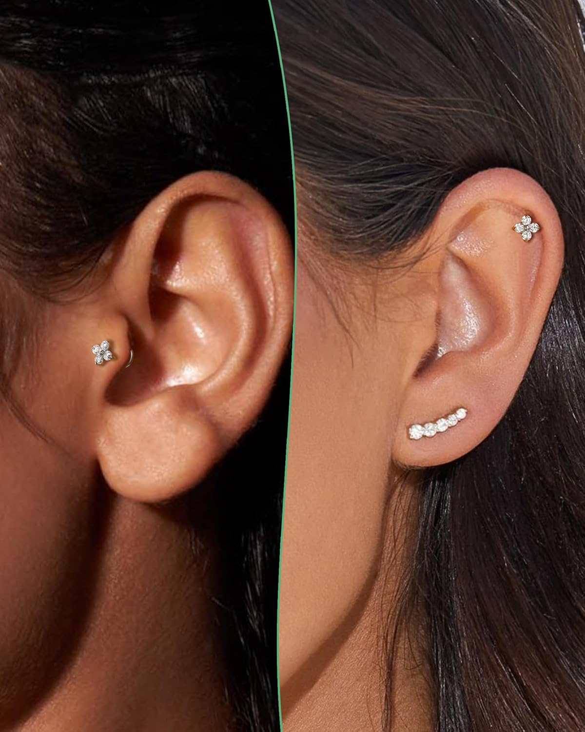 COCHARM F136 Titanium Hypoallergenic Helix Cartilage Tragus Piercing Jewellery 16G Threadless Cartilage Labret Bar 6Mm 8Mm Conch Bar Push Pin image number 5