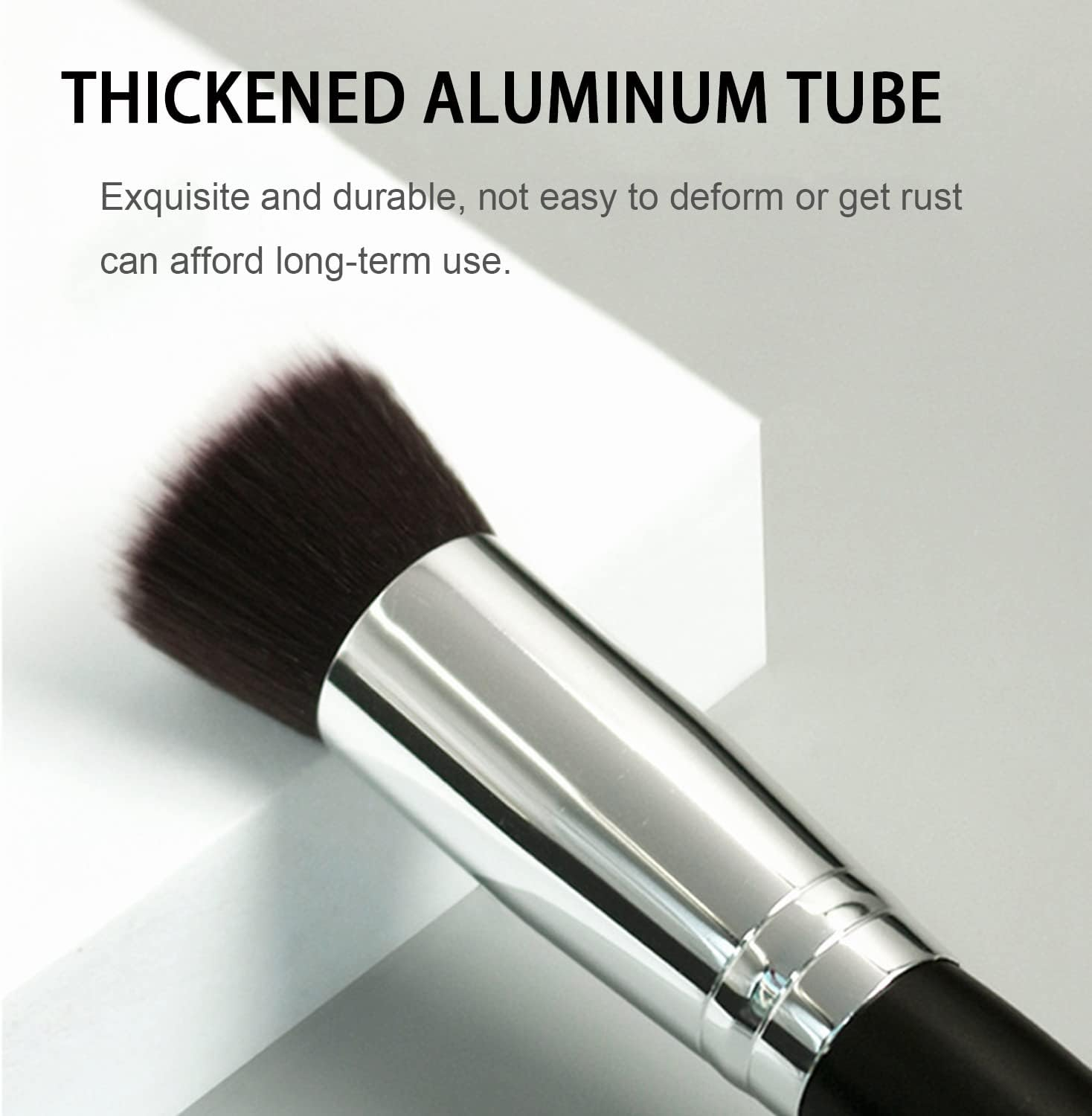 Ksvsonrvi Flat Kabuki Foundation Brush, Soft Premium Makeup Brush Cosmetic Tool, Black image number 1