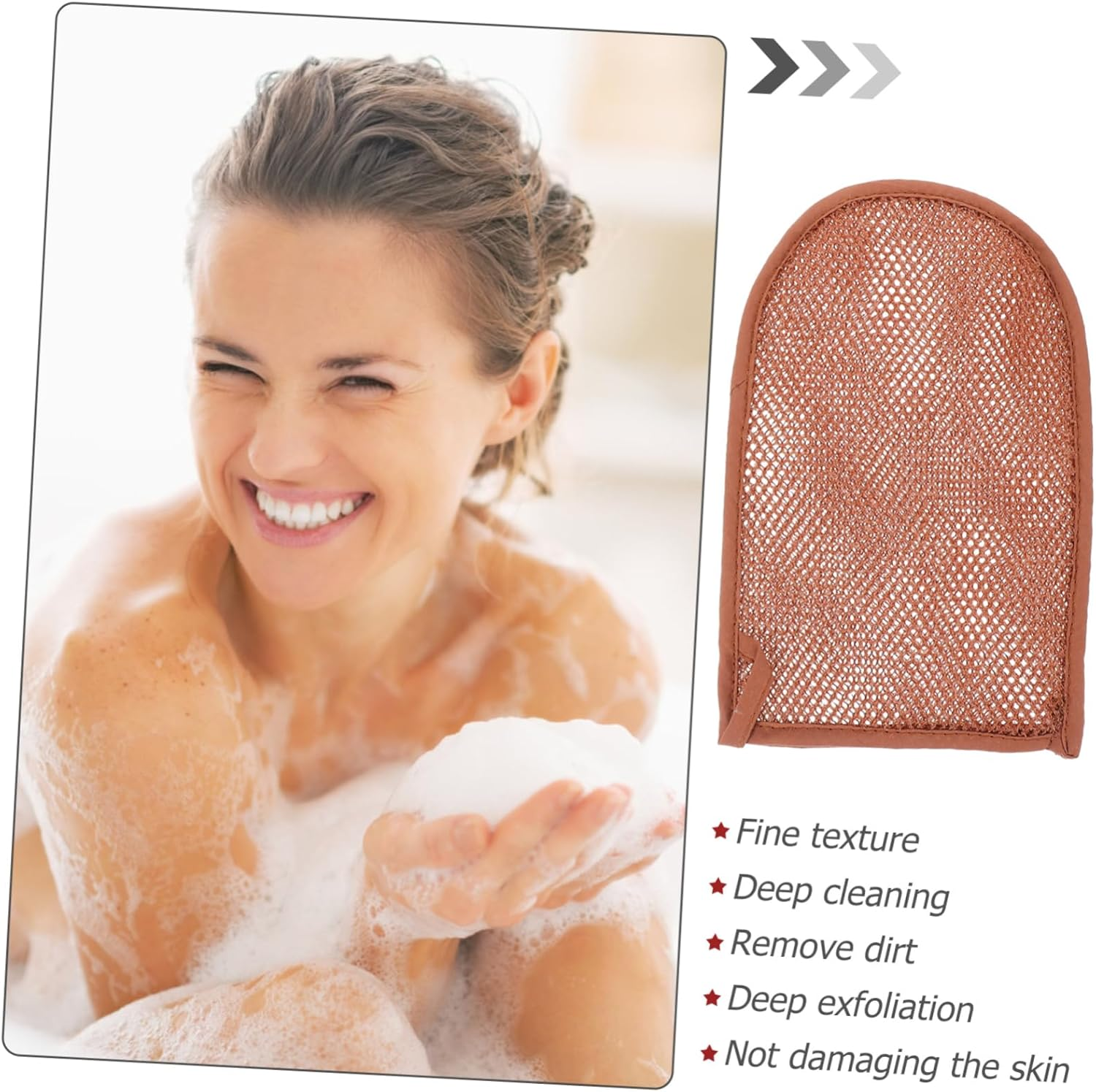 LIFKOME 2Pcs Exfoliating Gloves for Shower Scrubber Mitts Deep Exfoliating Mittens for Body Care Comfortable Bathing Suitable for Home Travel Use image number 4