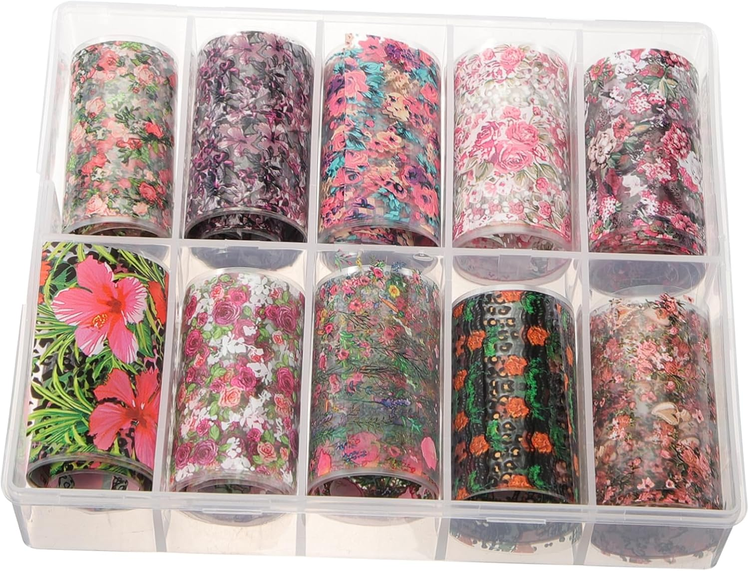 Mikinona 10 Sheets Flower Nail Art Stickers Christmas Nail Decals Women DIY Manicure Pastes for Party