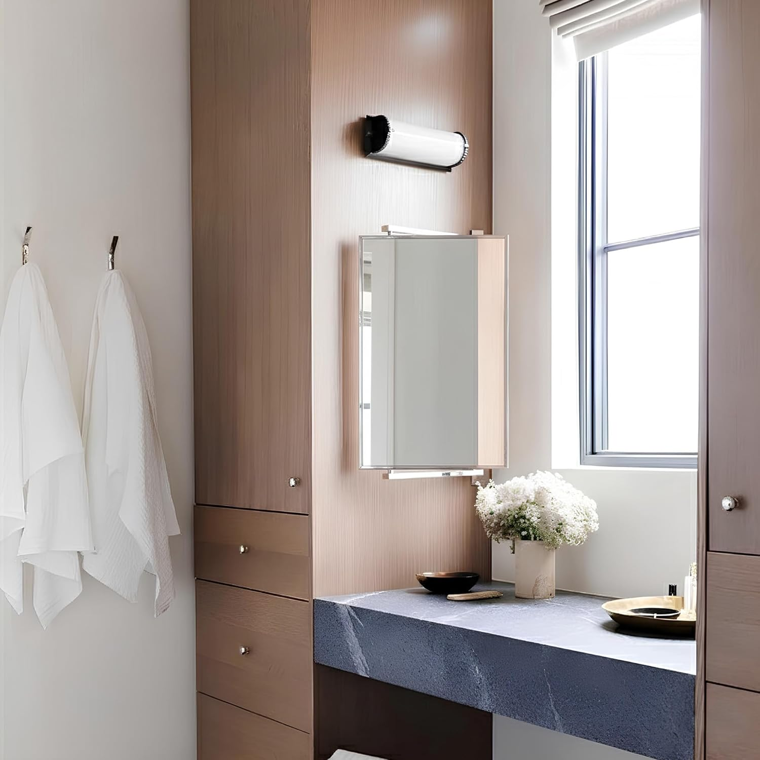 Brixwell PNV14CH 14" W X 22" H Pivot-N-Vue Double Hinged Mirror Rectangular Polished Chrome image number 2