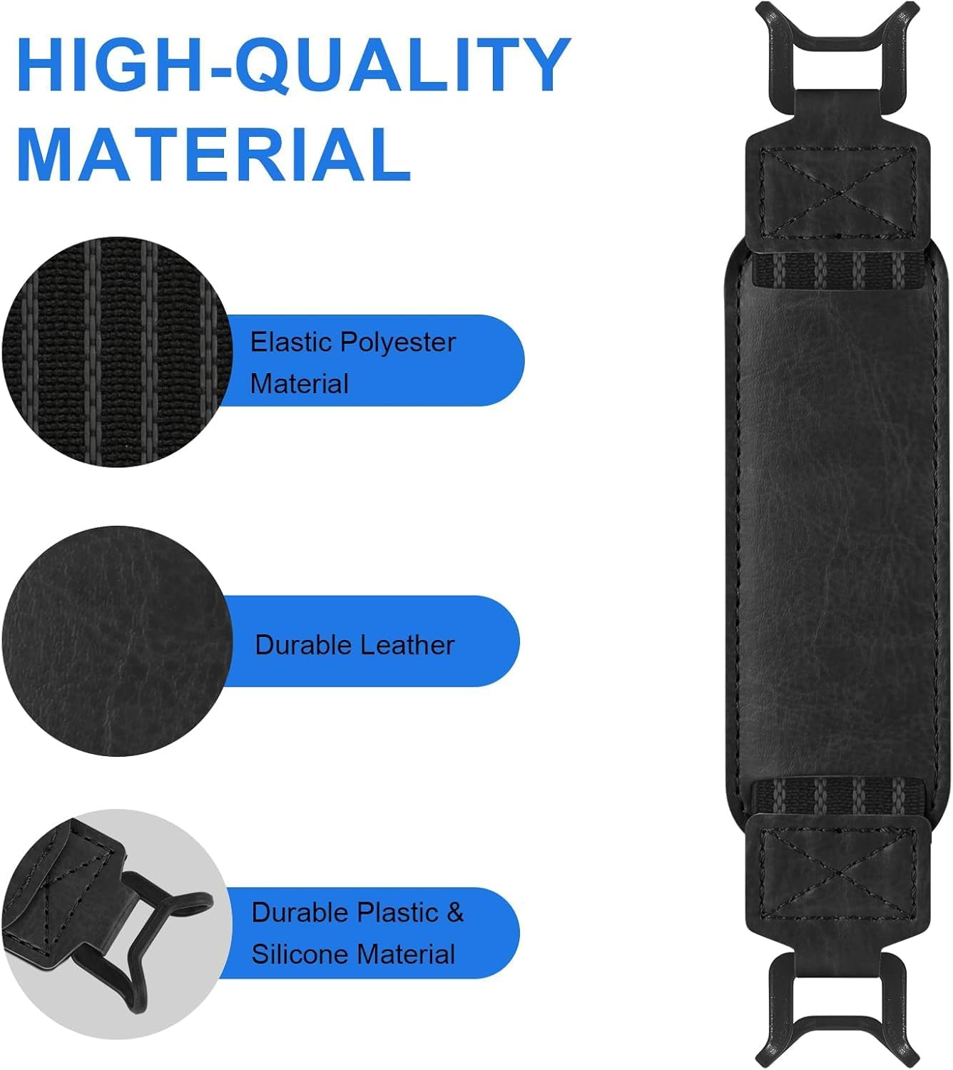 PU Leather Hand Strap Grip for 6-7 E-Readers Tablets - Anti-Slip Shockproof Back Strap | Secure One-Handed Holder for Kindle/Kobo/Ipad (Black) image number 5