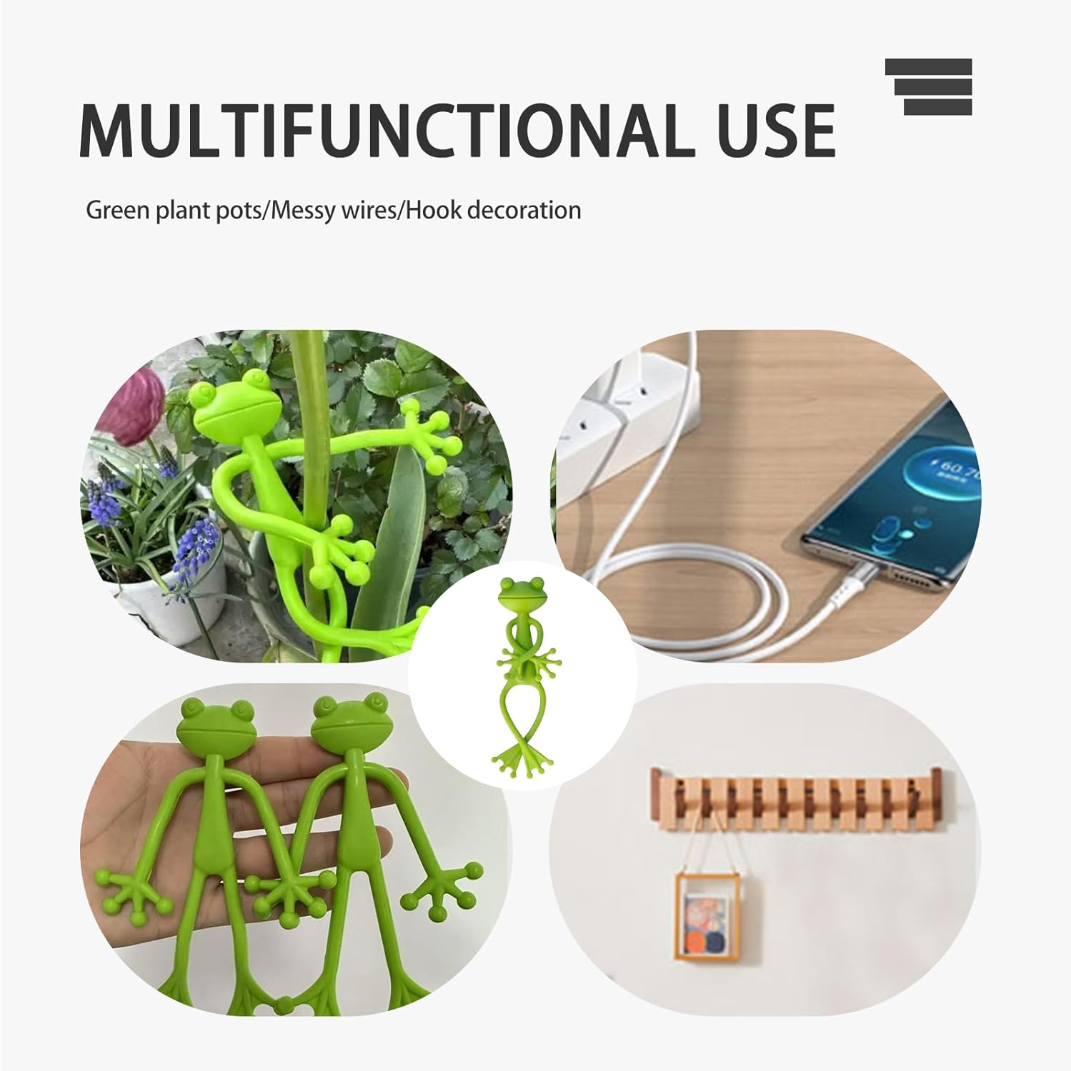 Frog Plant Stand, Green Cute Frog Clip Flowerpot Climbing, Plant Holder Flower Pot Hugger Decorations (10Pcs) image number 4