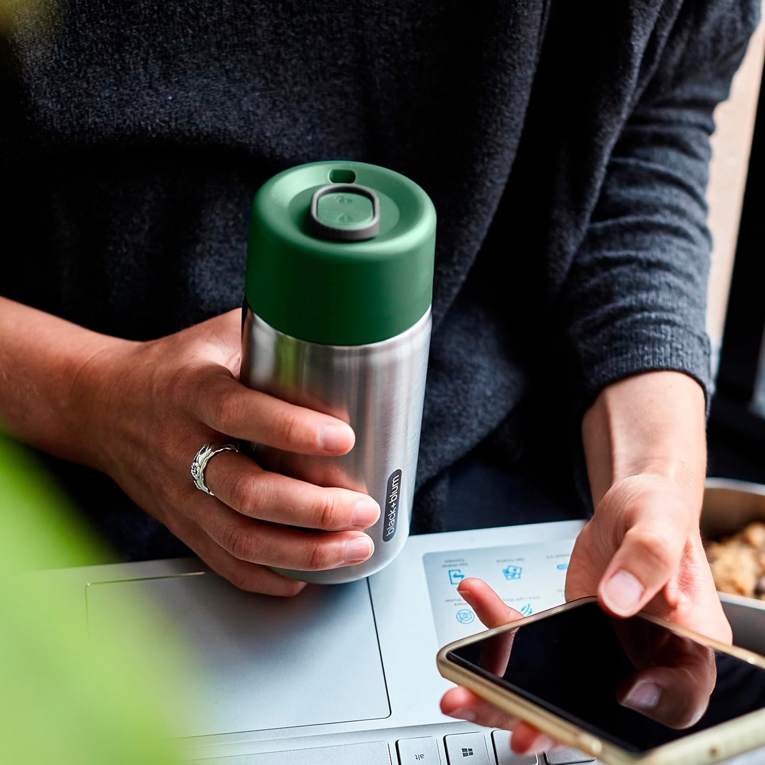 BLACK + BLUM Insulated Travel Cup, Olive, 340 Ml Capacity image number 3