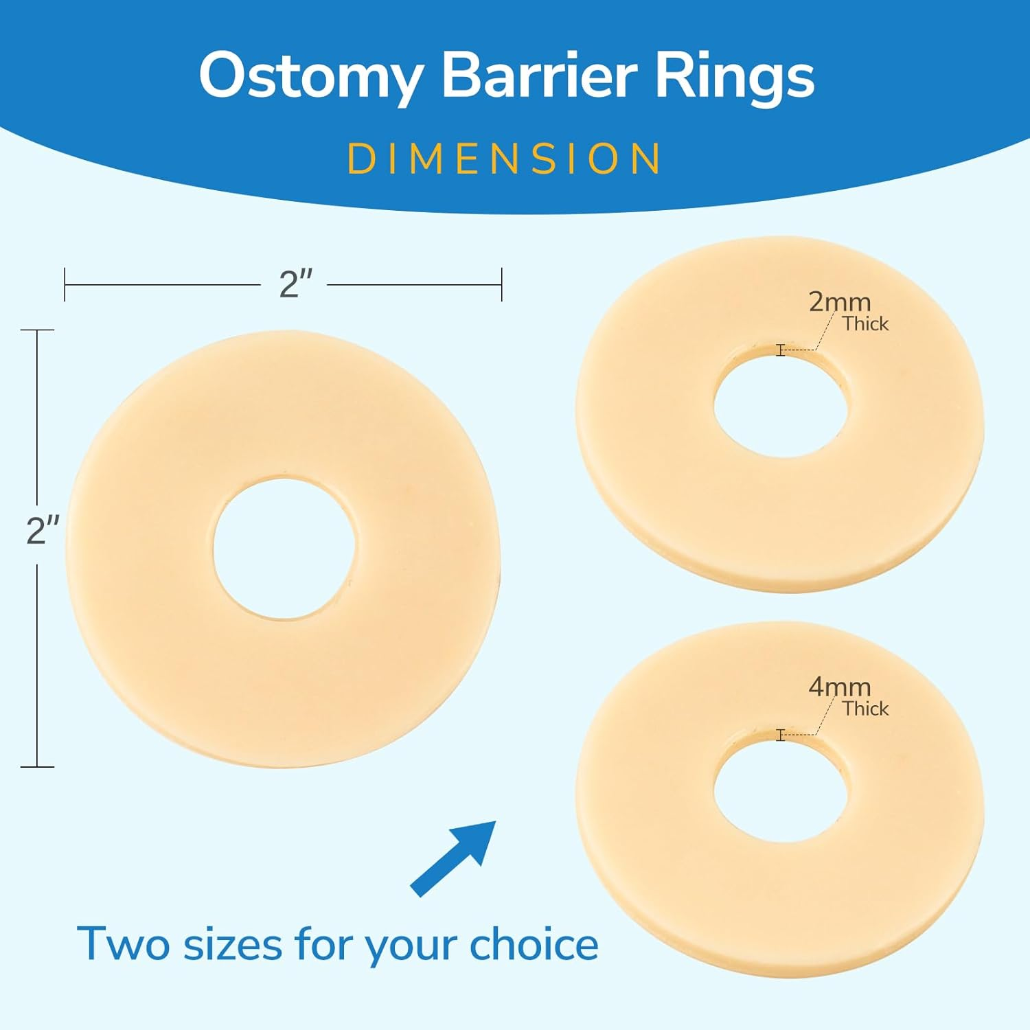 Ostomy Barrier Rings, 10Pcs Ostomy Medical Supplies Barrier Ring Better Seal for Ostomy Bags Compatible with All Bag Types and Brands, Outer Diameter: 4Mm Thickness (Box of 10) image number 5