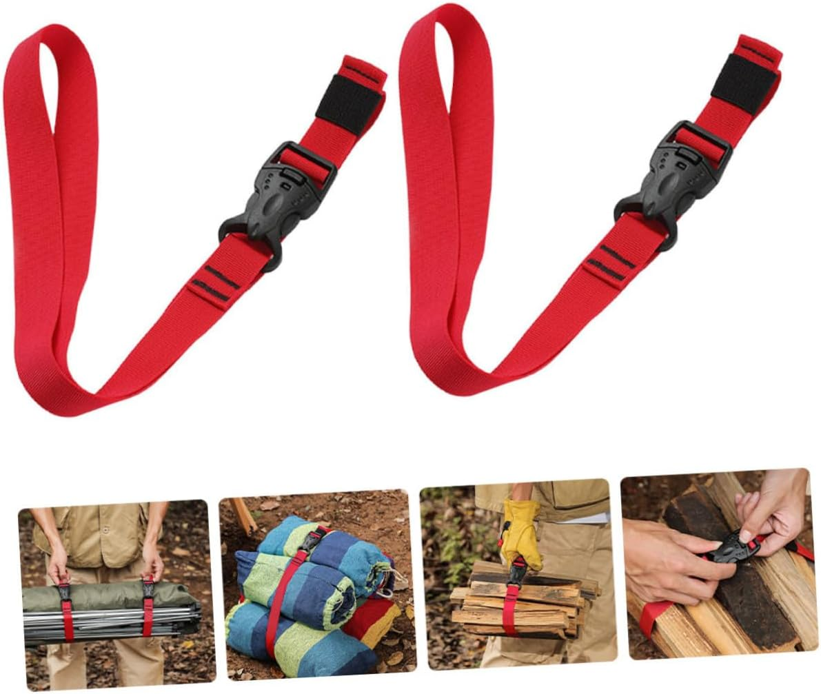 BESPORTBLE 2Pcs Outdoor Nylon Luggage Fixing Straps with Buckle Quick Release Camping Packing Belts 1.5M Sturdy Bundling Straps for Travel and Hiking Gear