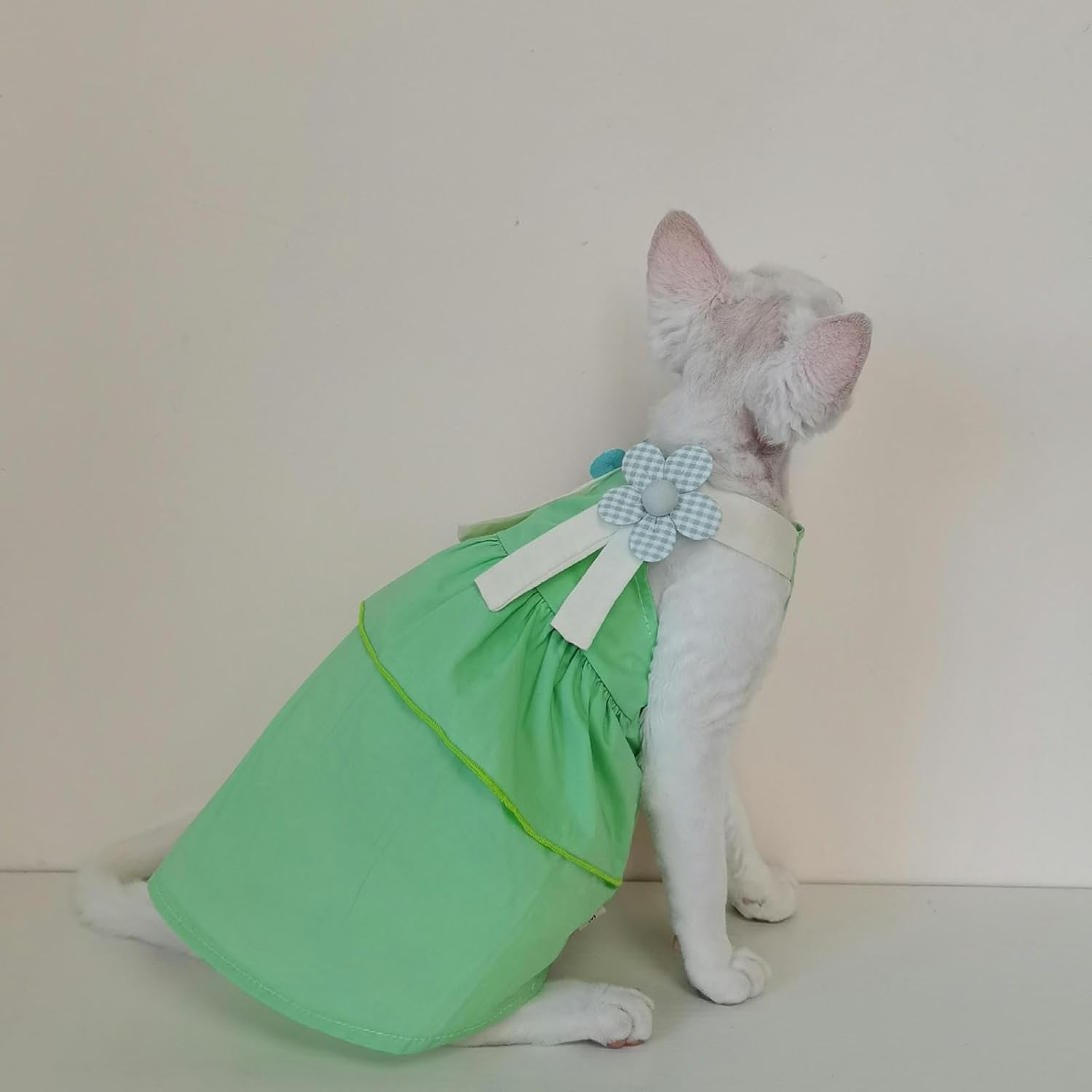 IUOUTG Hairless Cat Clothes Girl Cat Princess Dress Cute Flower Pet Sling Tank Tops Skirt Soft Lightweight Cat Pullover Vest for Cornish Rex, Devon Rex image number 3