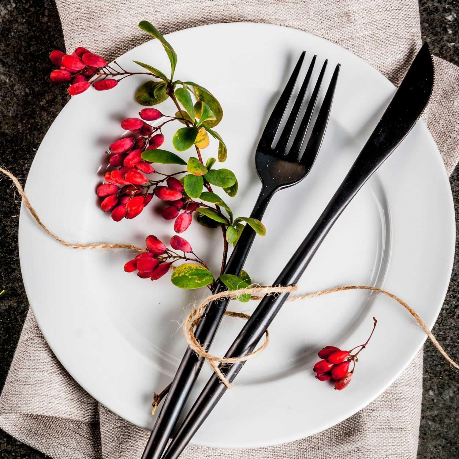 Silverware Set，20-Piece Premium Stainless Steel Cutlery Set，Satin Finish Flatware Set ，Include Fork Knife Spoon Flatware Sets,Service for 5，Dishwasher Safe (Black) image number 6