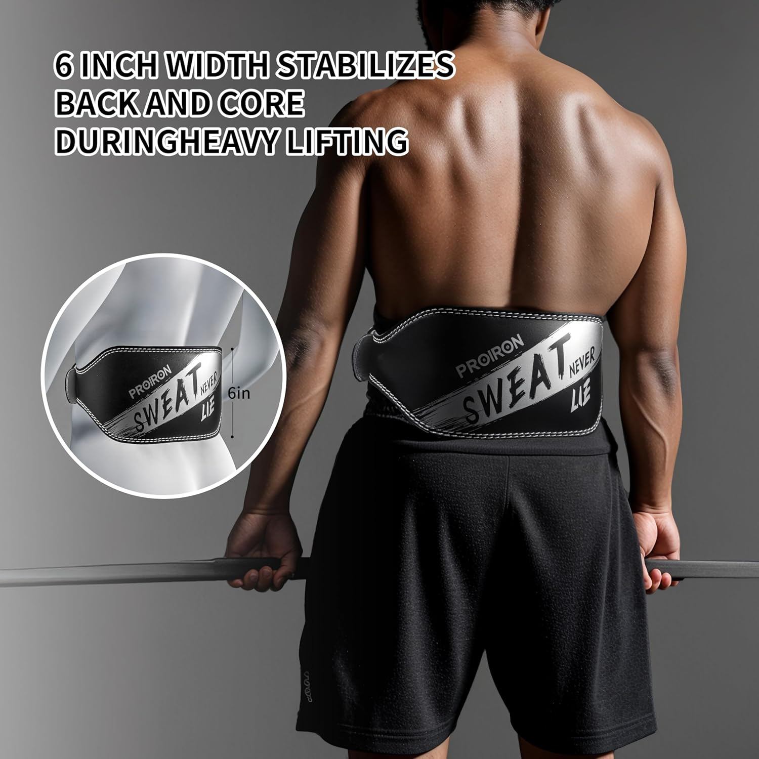PROIRON Weight Lifting Belt(7Mm Thick), Cowhide Leather Weight Belt, 15CM Padded Lumbar Back Support - Great for Squats, Lunges, Deadlift, Thrusters,Powerlifting - Men and Women