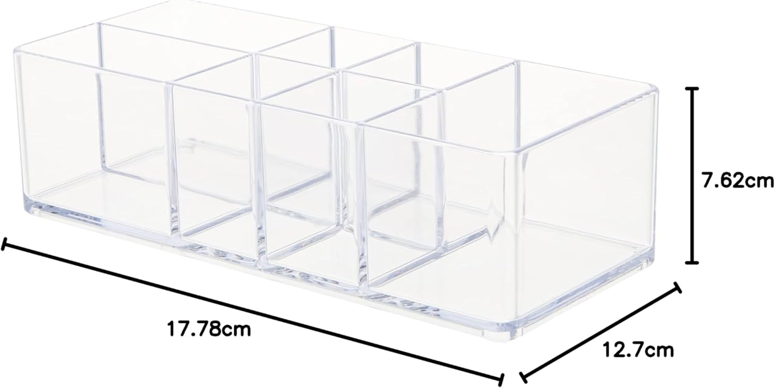 Idesign Divided Bathroom Vanity Organizer for Bathroom, Kitchen, Bedroom, Office, Set of 2, 7" X 3" X 5", Clear image number 3