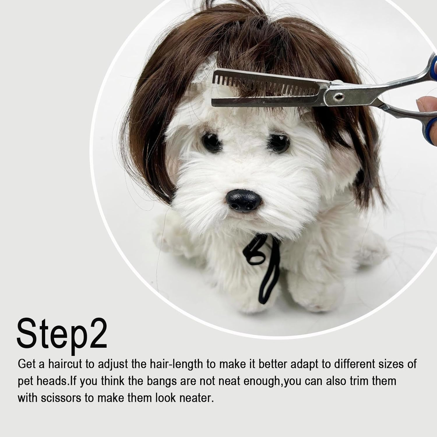 Funny Pet Wig &ndash; DIY Haircut & Adjustable Fit &ndash; Cat & Dog Costume for Halloween, Party, Photo Shoots &ndash; 3D Natural Look &ndash; Fits 5Kg-50Kg Pets image number 1