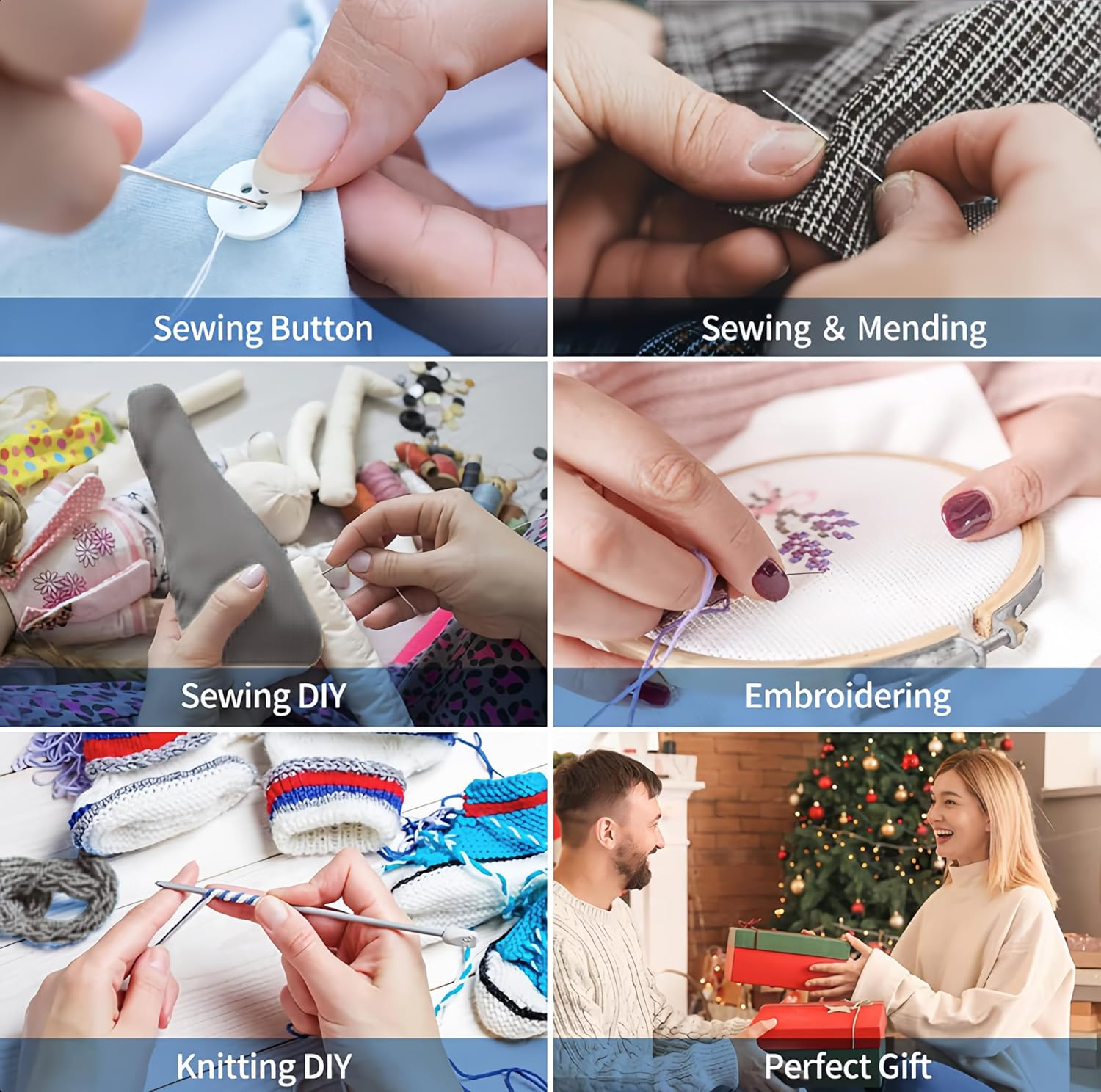 Premium 200-Piece Sewing Kit with Professional Scissors & 43 Thread Spools - Complete Set for Home & Travel image number 3