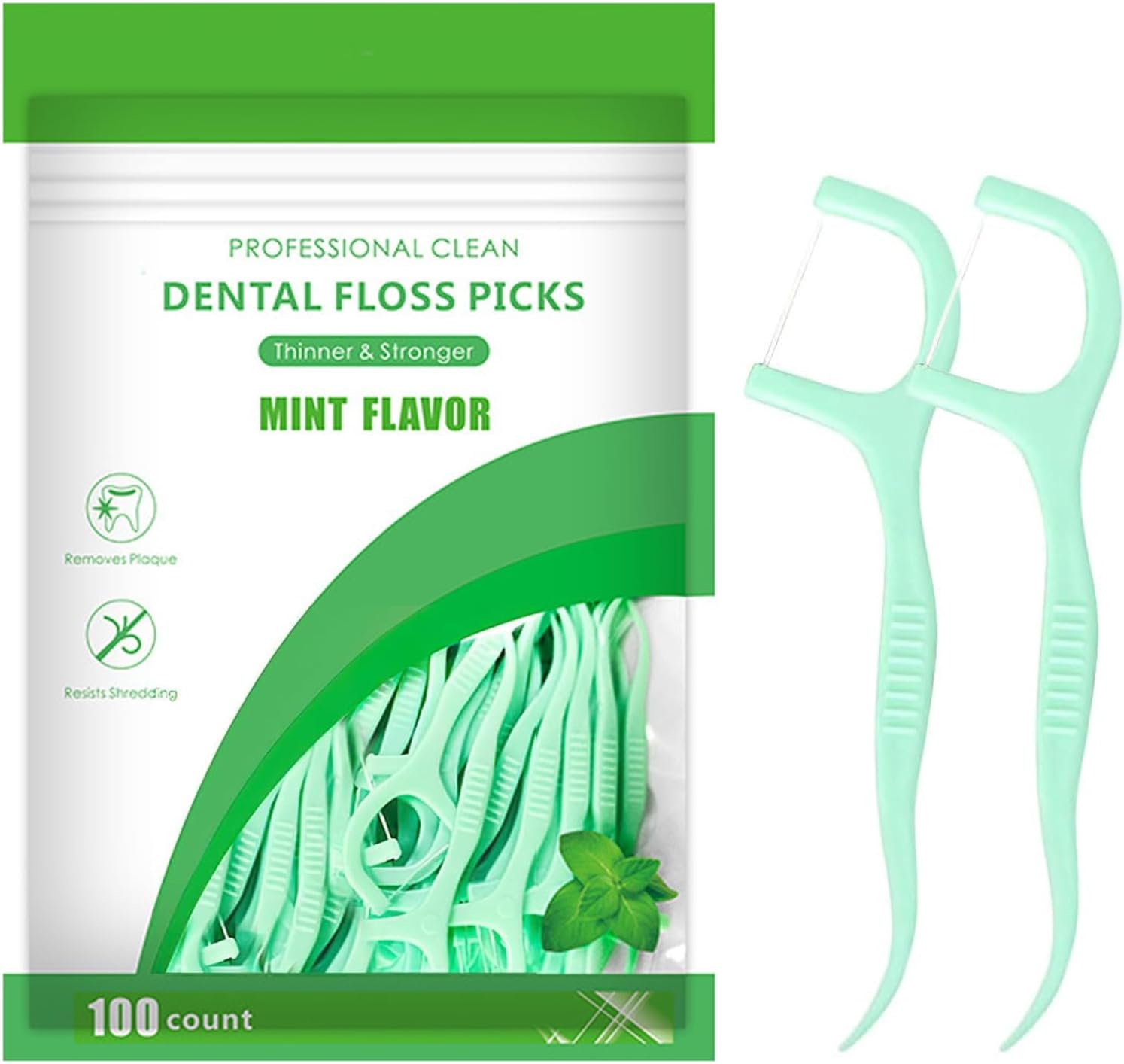 Dental Floss, Mint Toothpick Floss Picks,Teeth Stick,Tooth Picks,Teeth Cleaning, Deep Cleaning Teeth Stick Perfect for Dental Cleaning (100)