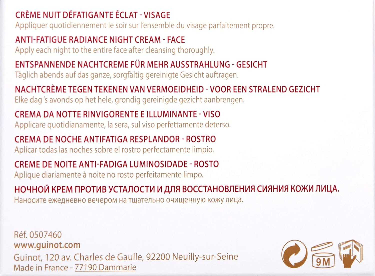 Guinot Night Logic Creme - Anti-Fatigue Radiance Night Face Cream 50Ml image number 5