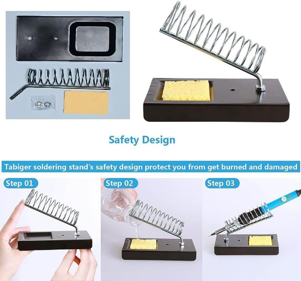 YVXUN Electronics Soldering Iron Kit, 80W Adjustable Temperature Welding Tool with LCD Display, 16 in 1 Kit, On/Off Switch, Solder Wire, 5Pcs Soldering Tips, Soldering Stand, Desoldering Pump image number 4