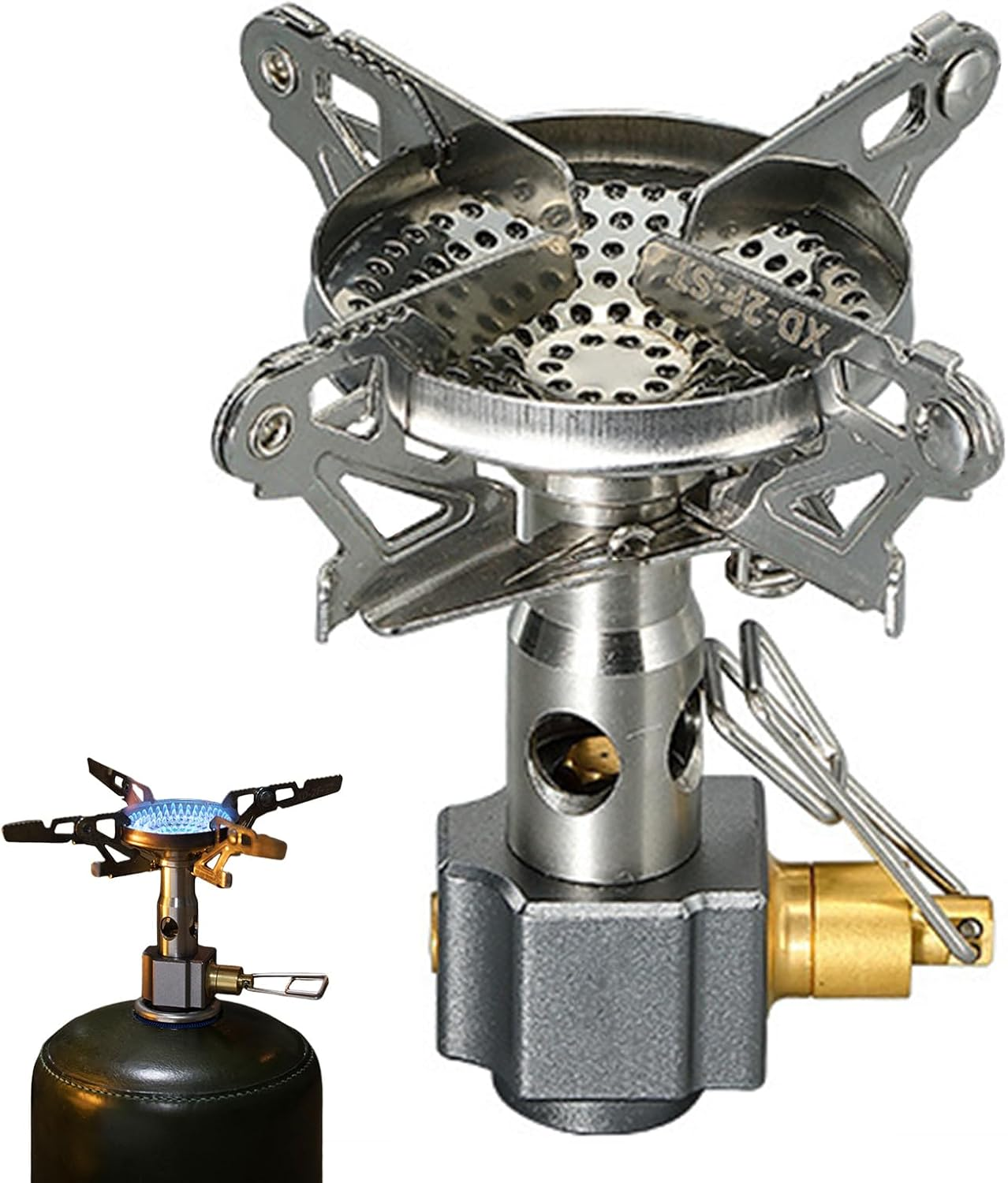 Camping Air Stove Heads | Air Tank Head - 3300W High Firepower, Camp Stove Attachment, Replacement Stove Burner Parts, Camping Gear for Outdoor Cooking Picnic Hiking image number 1