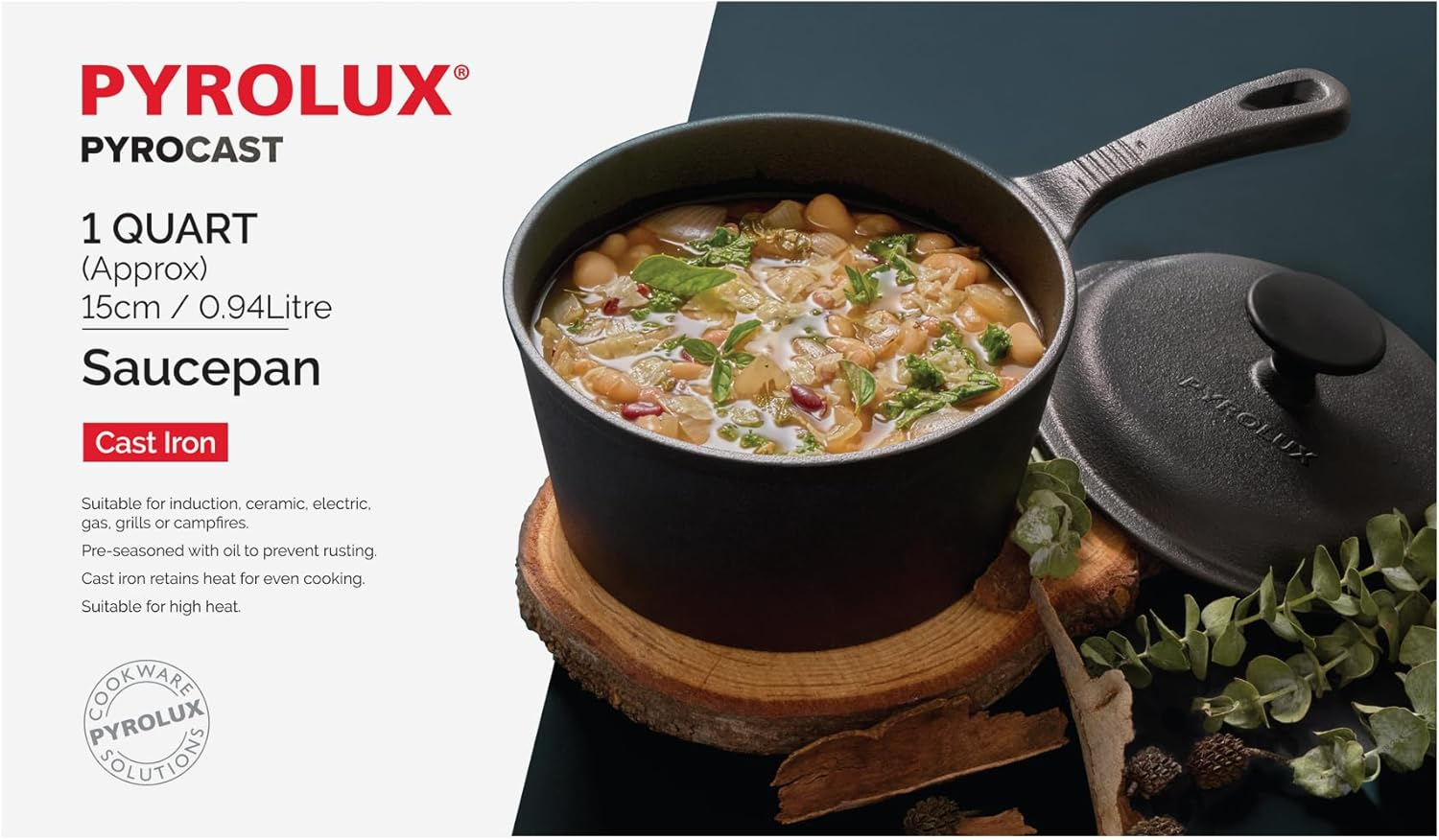 Pyrolux Pyrocast Cast Iron Saucepan image number 4