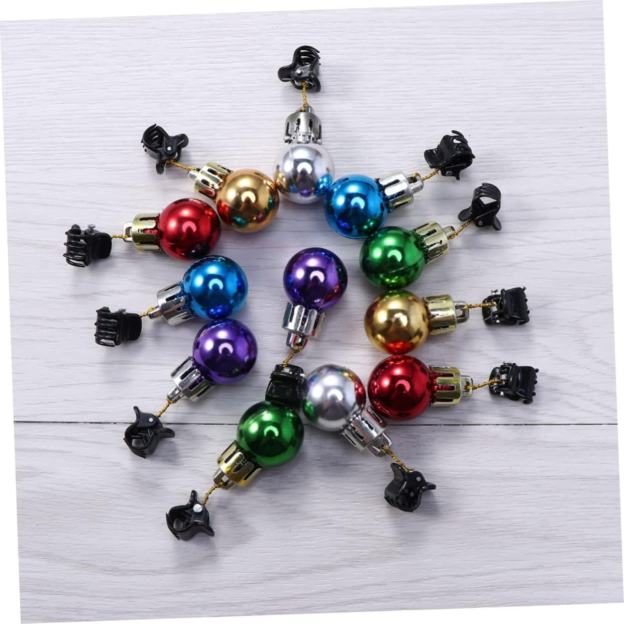 Ifundom 2Sets Beard Decorations Christmas Ornaments Festive Facial Hair Clips Shiny Beads for Holiday Celebrations 30Pcs*2 image number 1