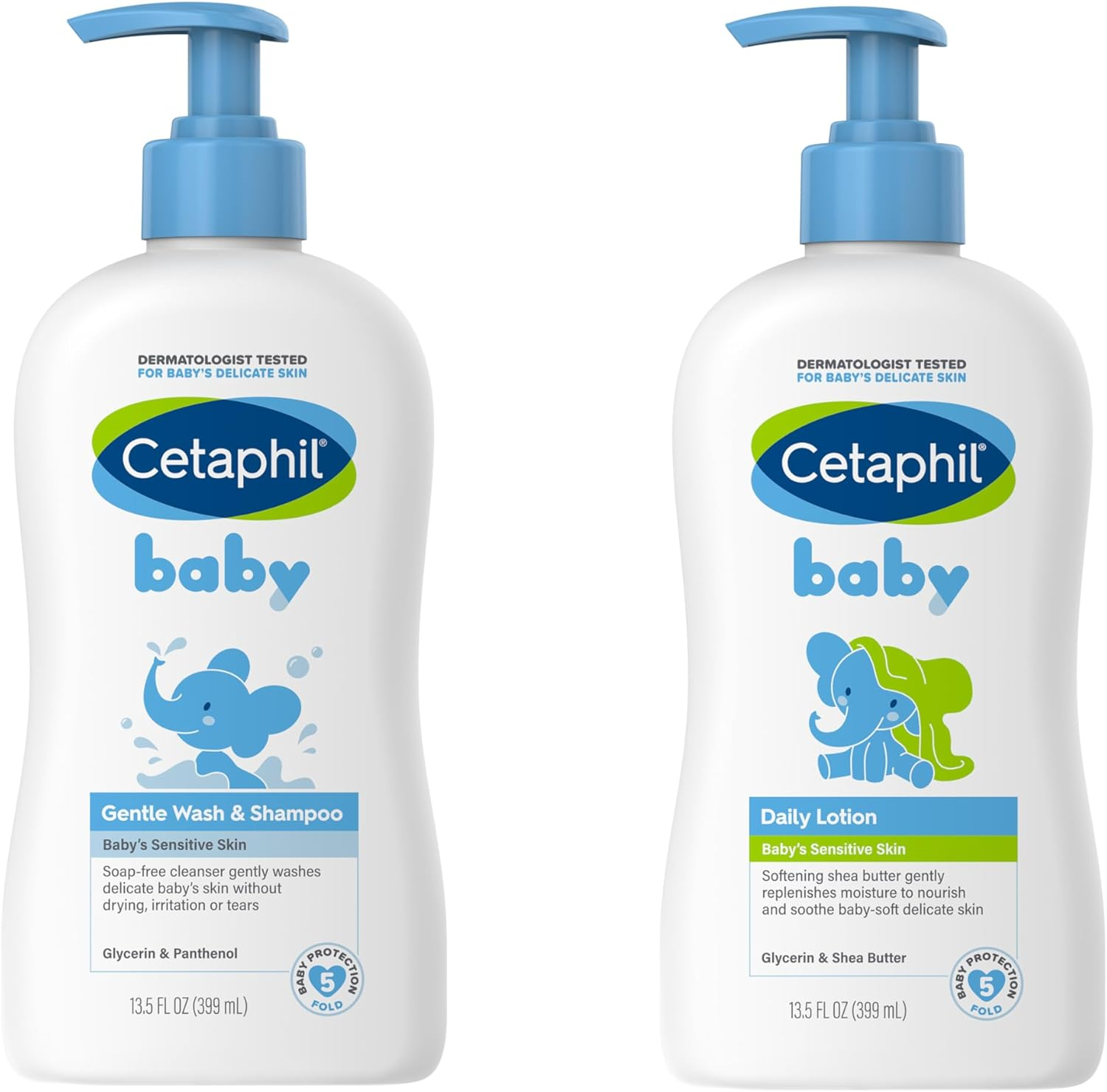 Cetaphil Baby Skincare Routine Bundle. Includes Cetaphil Baby Gentle Wash and Shampoo 400Ml and Cetaphil Baby Daily Lotion 400Ml. Designed for Baby'S Sensitive Skin. Dermatologist Tested image number 1