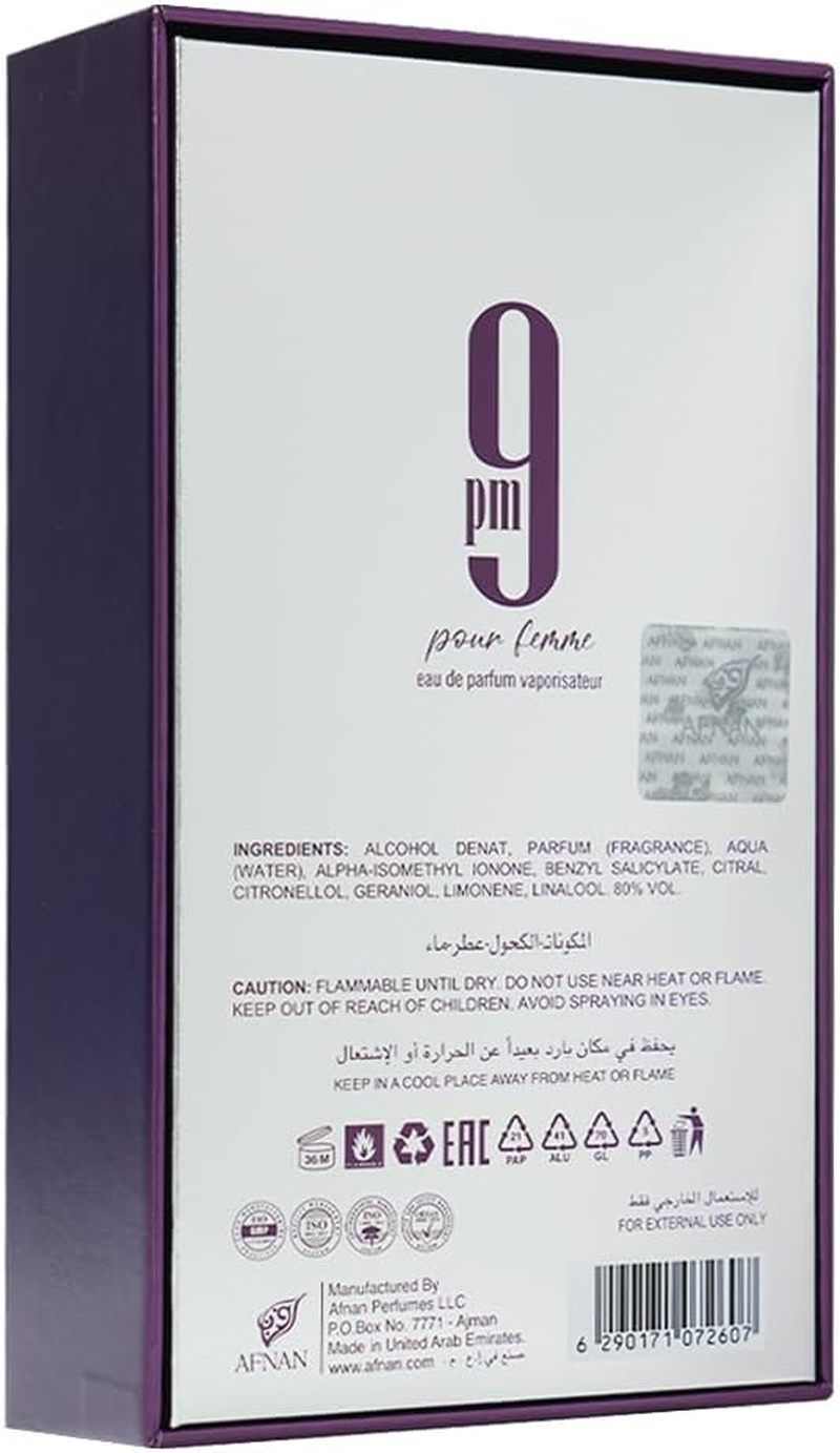 9 PM Pour Femme by Afnan for Women - 3.4 Oz EDP Spray image number 6