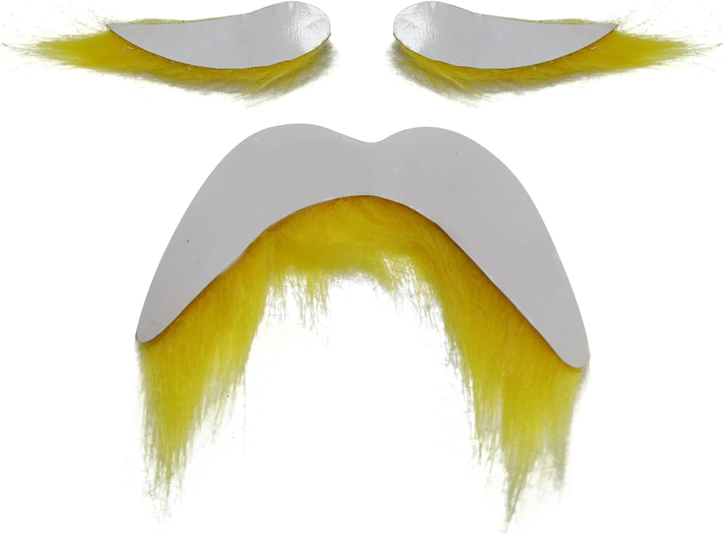 Stick Fake Beard and Eyebrows Costume Accessories for Halloween Party Easy Yellow image number 3