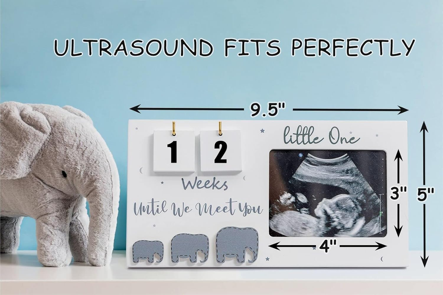 Baby First Scan Photo Frames Pregnancy Announcement Gifts,Baby Sonogram Picture Frame Countdown Weeks,Ultrasound Picture Pregnant Mom Wooden Photo Mum to Be Pregnancy Gifts. image number 3