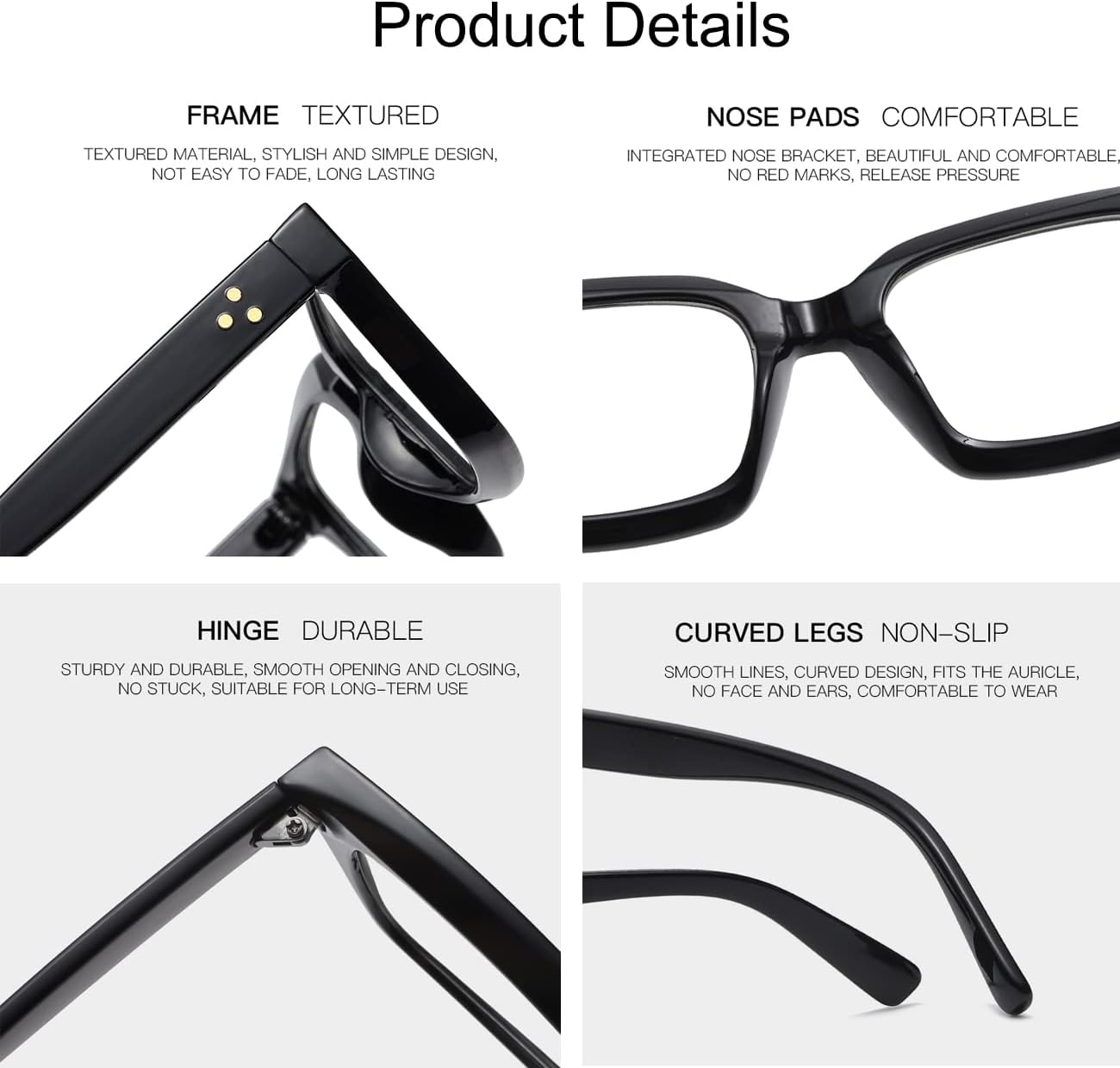 JOVAKIT Non  Glasses for Women Men Fashion Square Frame Eyeglasses