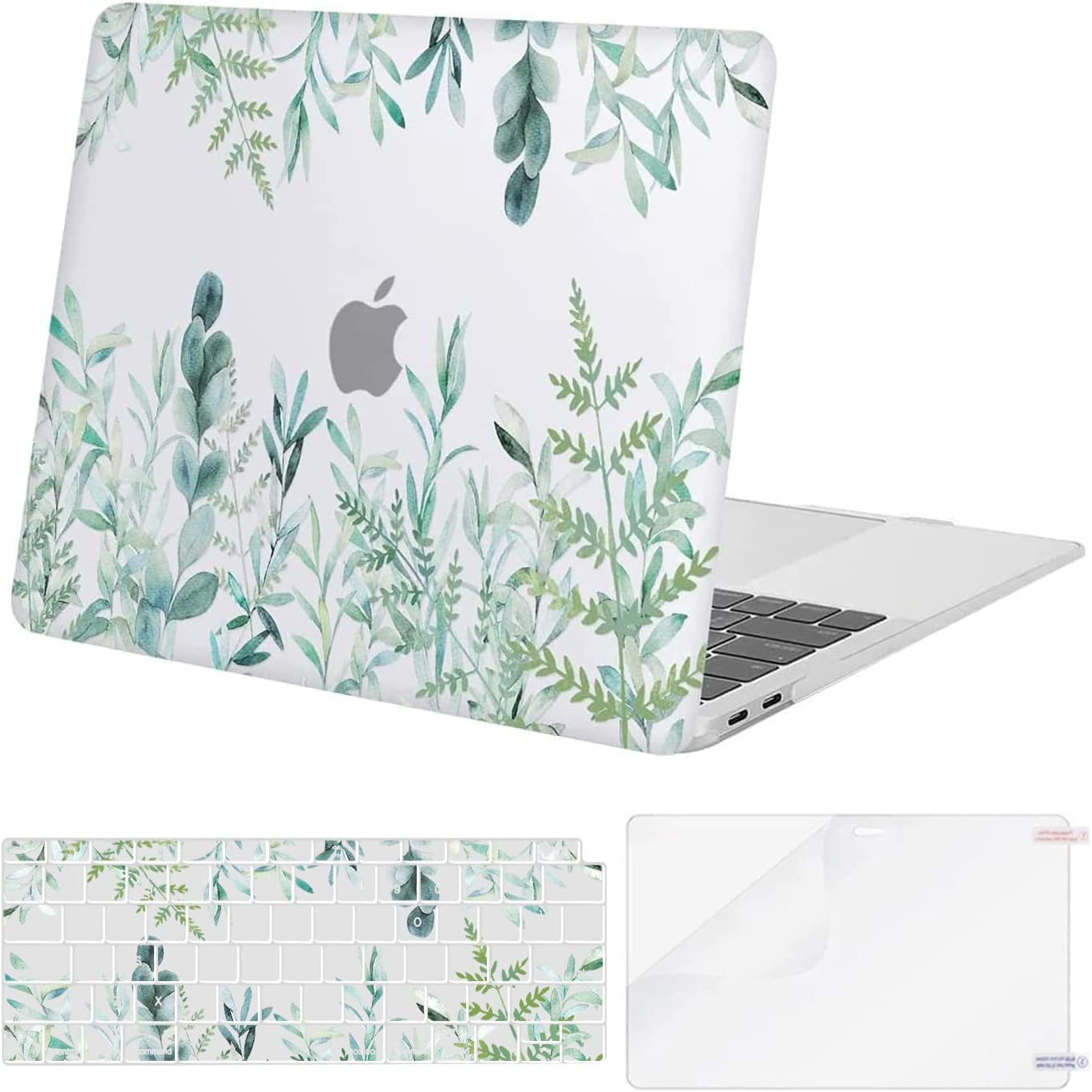 MOSISO Compatible with Macbook Air 13 Inch Case 2022 2021 2020 2019 2018 Release A2337 M1 A2179 A1932 Retina Display Touch ID, Plastic Plants Hard Shell&Keyboard Cover&Screen Protector, Transparent image number 4