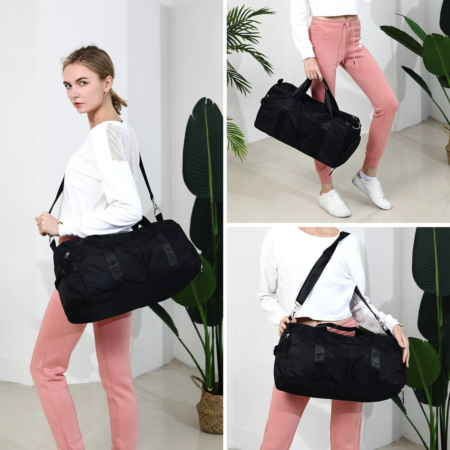 Forestfish Sports Gym Bag Travel Duffel Bag with Dry Wet Pocket & Shoes Compartment for Women And image number 3