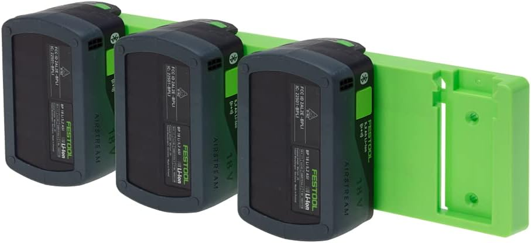 48 Tools Festool 18V Battery Wall Mount - Durable, Uv-Resistant ABS Plastic Holder, Easy 6-Screw Installation, Versatile Mounting, Space-Efficient Design for Workshop & Garage image number 3