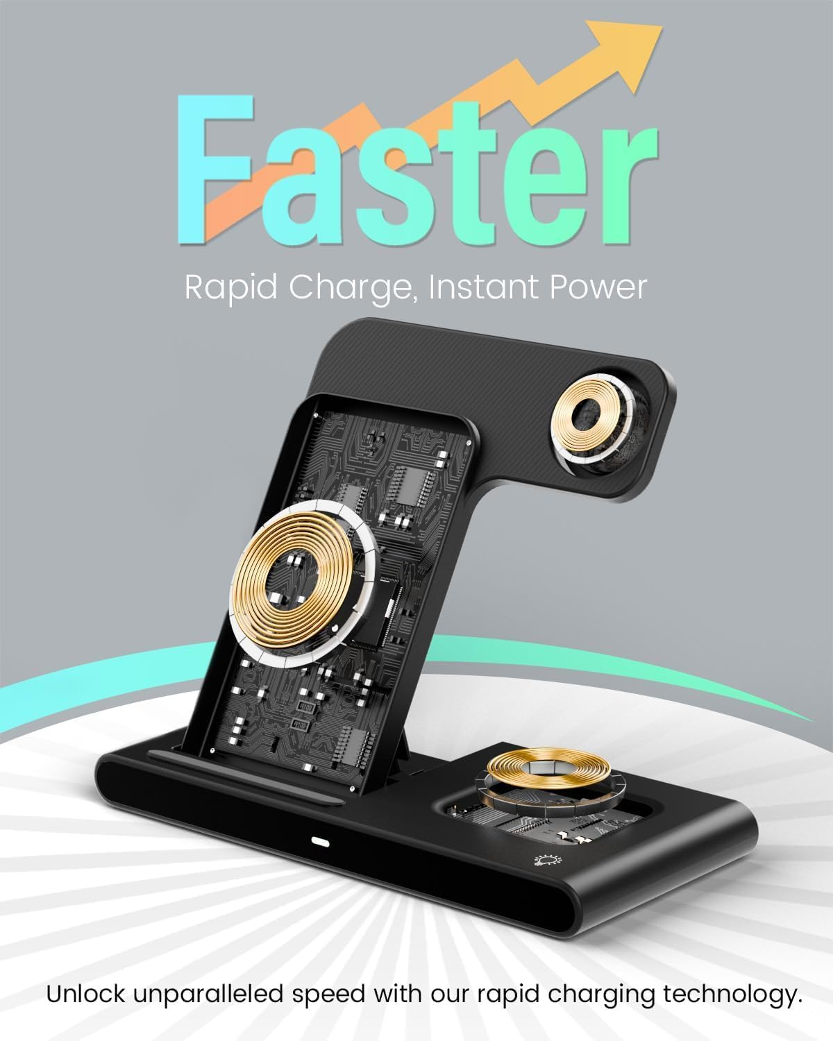 Mchifrys 3-In-1 Charging Stand Multiple Devices for Iphone, Watch & Earbuds &ndash; Foldable Travel Organizer for Apple