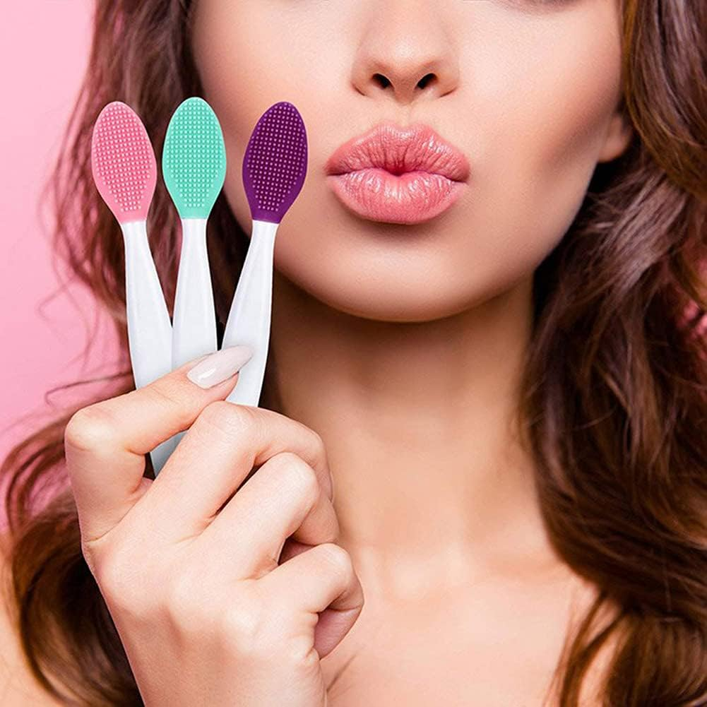 12Pcs Lip Scrub Brush, Betterjonny Silicone Exfoliating Lip Brush, Double-Sided Lip Scrub Brush, Soft Cleaning Lip Scrub Exfoliator Beauty Tool for Smoother Skin and Lip Multicolored image number 6
