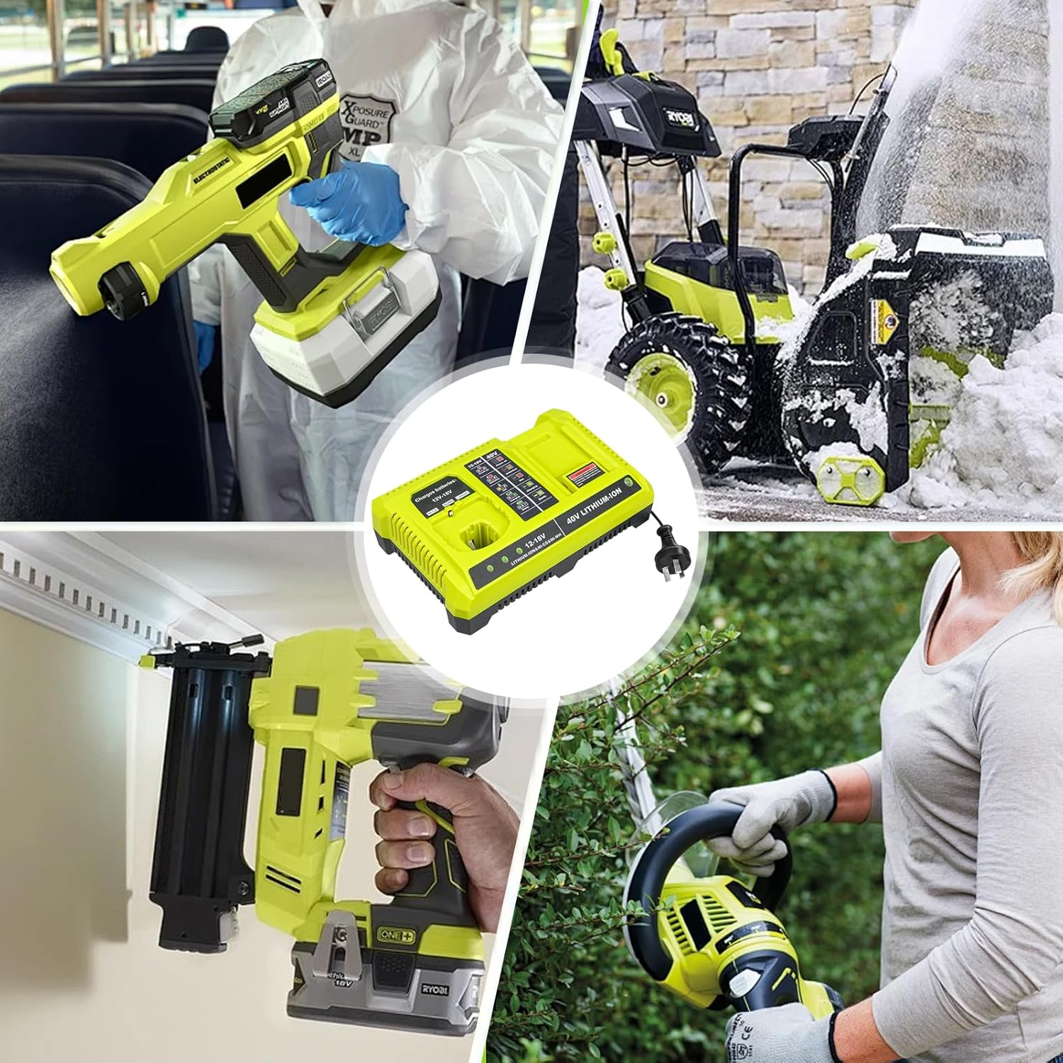 Dual Charger for Ryobi 12V 18V 36V 40V Battery Charger BPL3626 BPL3640 BCL3620 image number 4