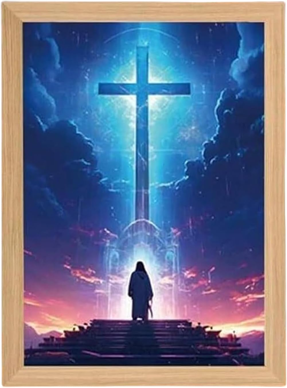 Jesus Night Light, 4D Jesus Light up Picture, Led Religious Painting Decoration for Home Decor Living Room Bedroom Church Easter Christmas Birthday image number 3