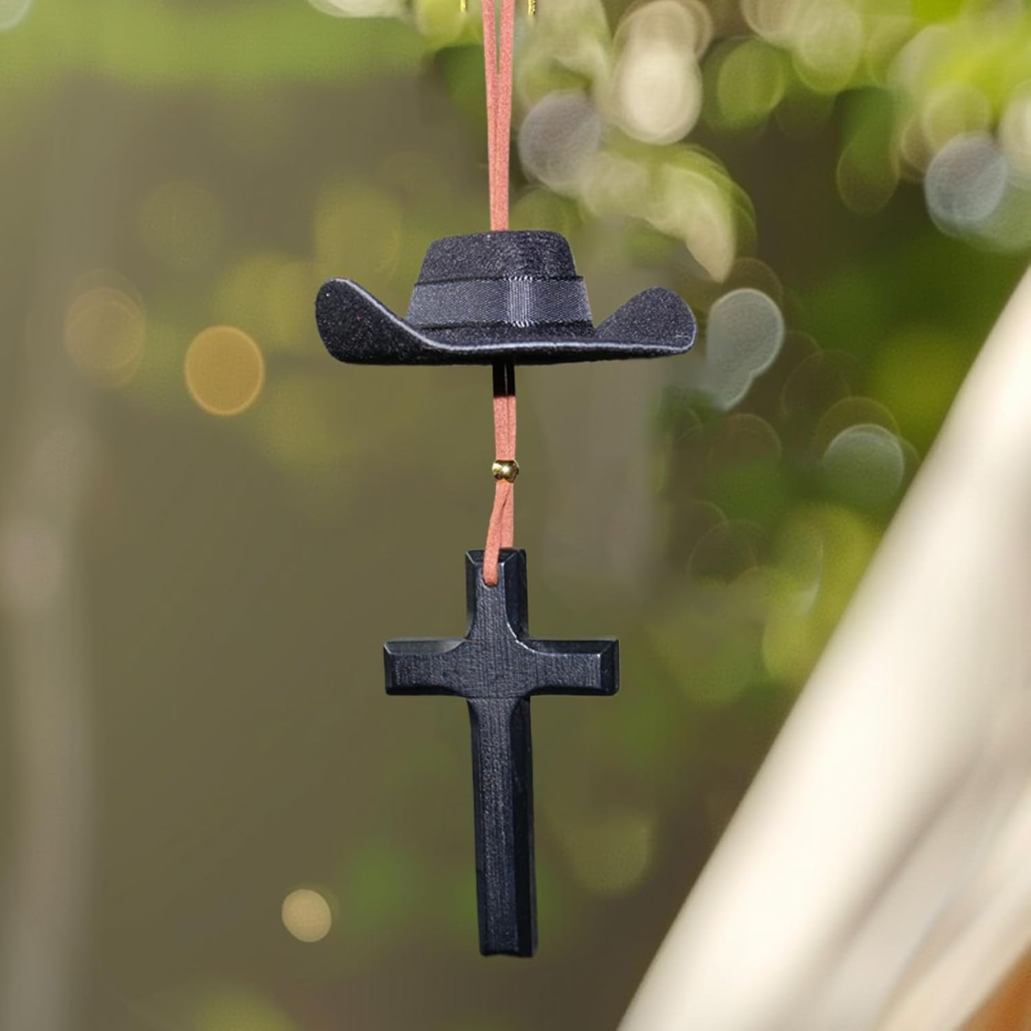 Western Car Decor,Car Charm Cowboy Hat Mirror Ornament - Rear View Mirror Accessories, Western Oxford Cloth Ornament Miniature for Auto Home Decorations image number 6