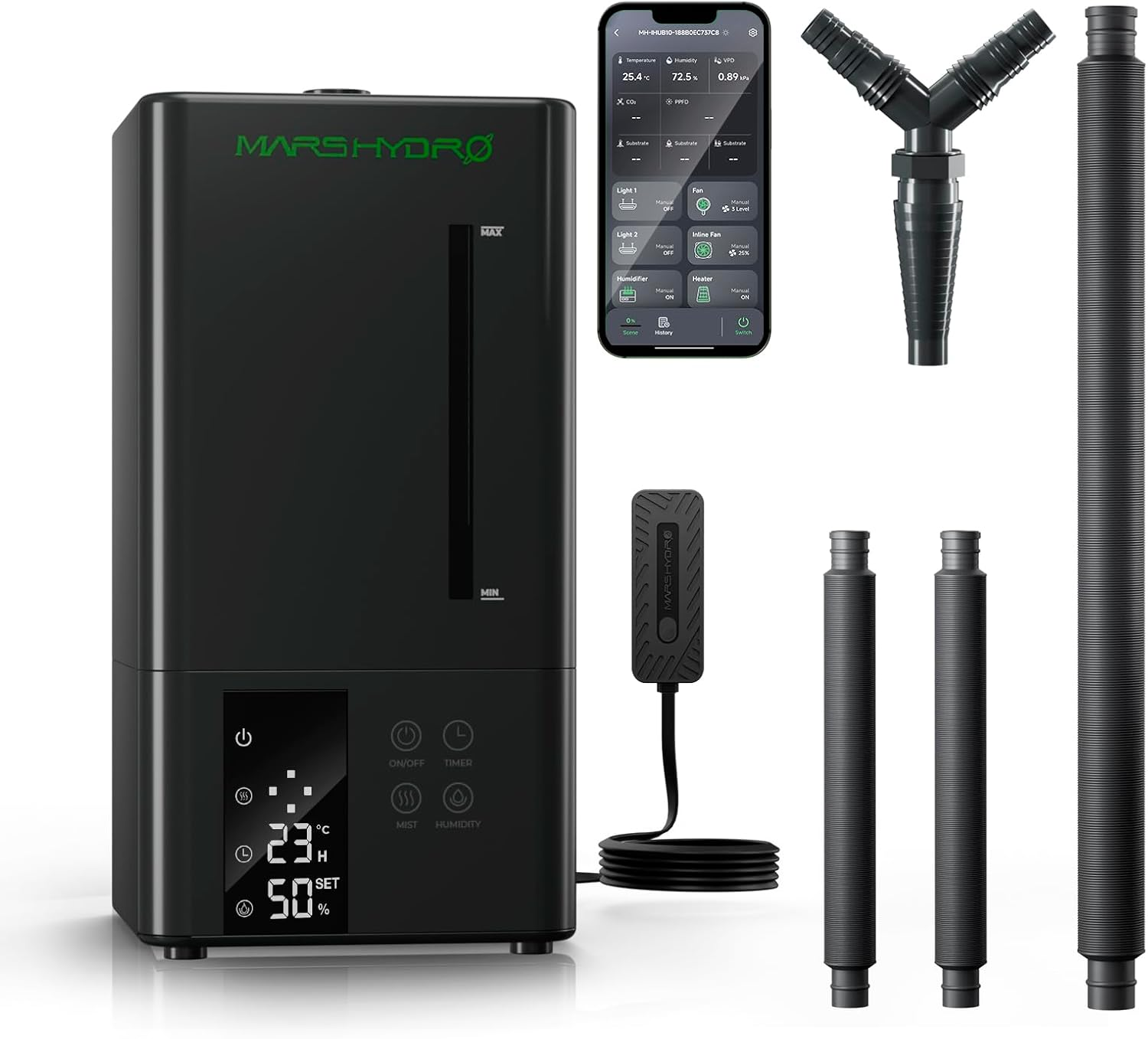 MARS HYDRO Plant Humidifier 6L,With Adjustable Humidity,Timer Function,Ultrasonic Precise and Silent Operation,No-Leak Seal for Grow Tent,Indoor Planting,Greenhouse,Bedroom image number 3