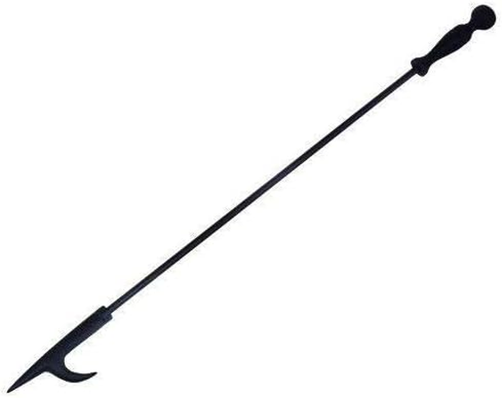 Rocky Mountain Goods Long Fireplace Poker - Rust Resistant Black Finish - Heavy Duty Wrought Iron Steel - Decorative Look and Finish - Multi Use Tip - Indoor and Outdoor Use