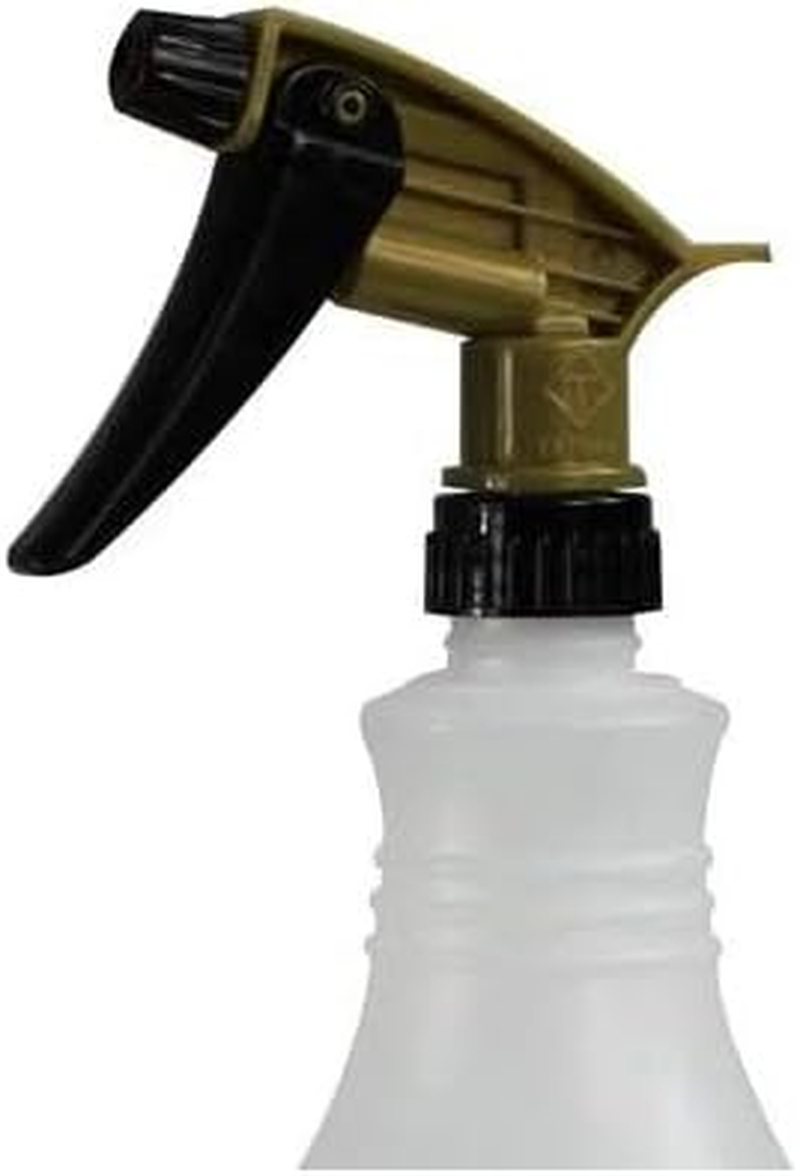 Comfort Axis Heavy Duty Acid Resistant Trigger Sprayer, Black/Gold, 9-1/4" Dip Tube, 28Mm Neck Finish - 6 Pack