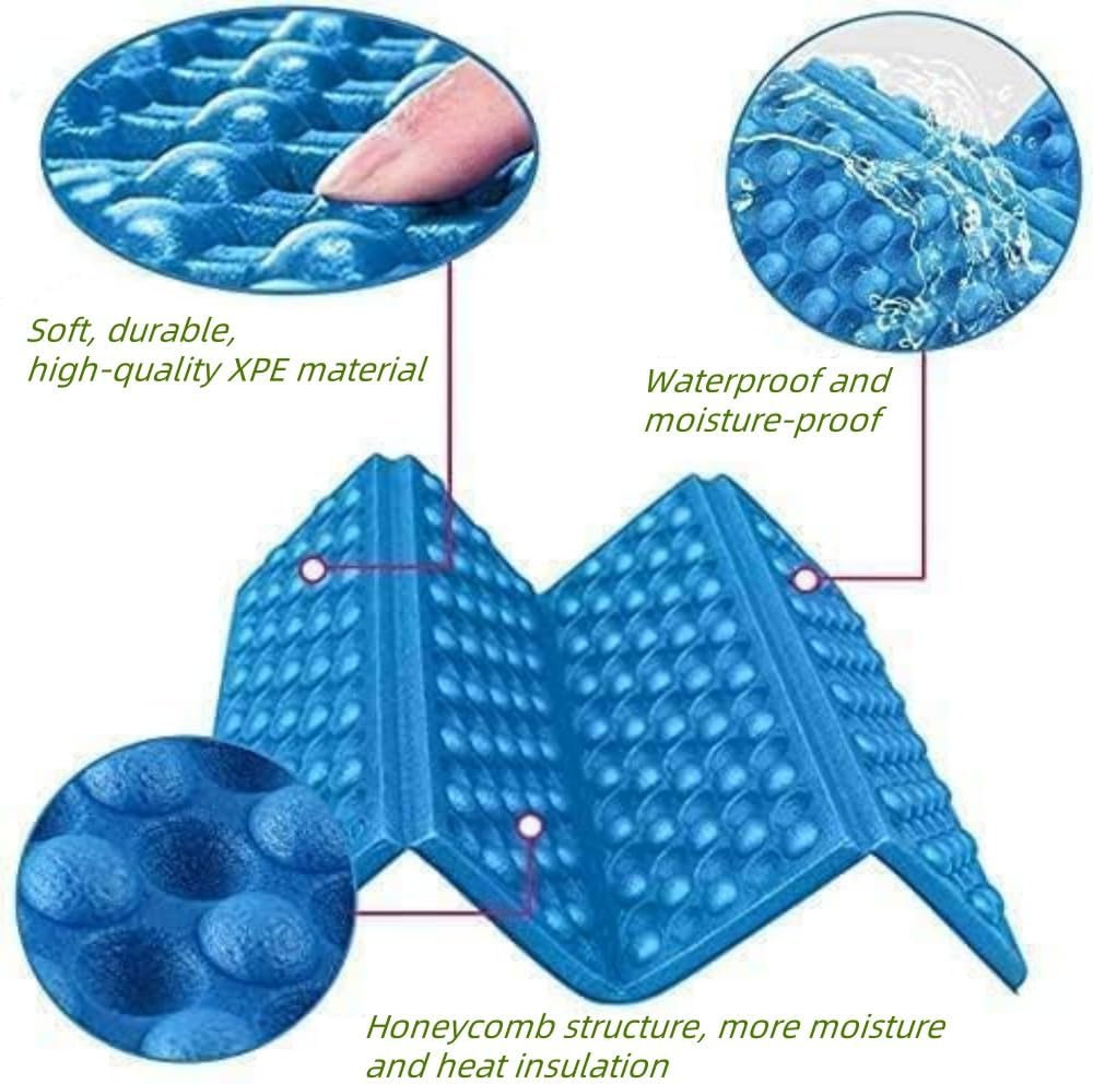 Jindizi 2Pc Foam Seat Pad Folding Hiking Sit Pad,Mini Waterproof Folding Mat Foam Sitting,Camping Mat Sitting Foldable Sit Pad for Outdoor Purple+Blue image number 5