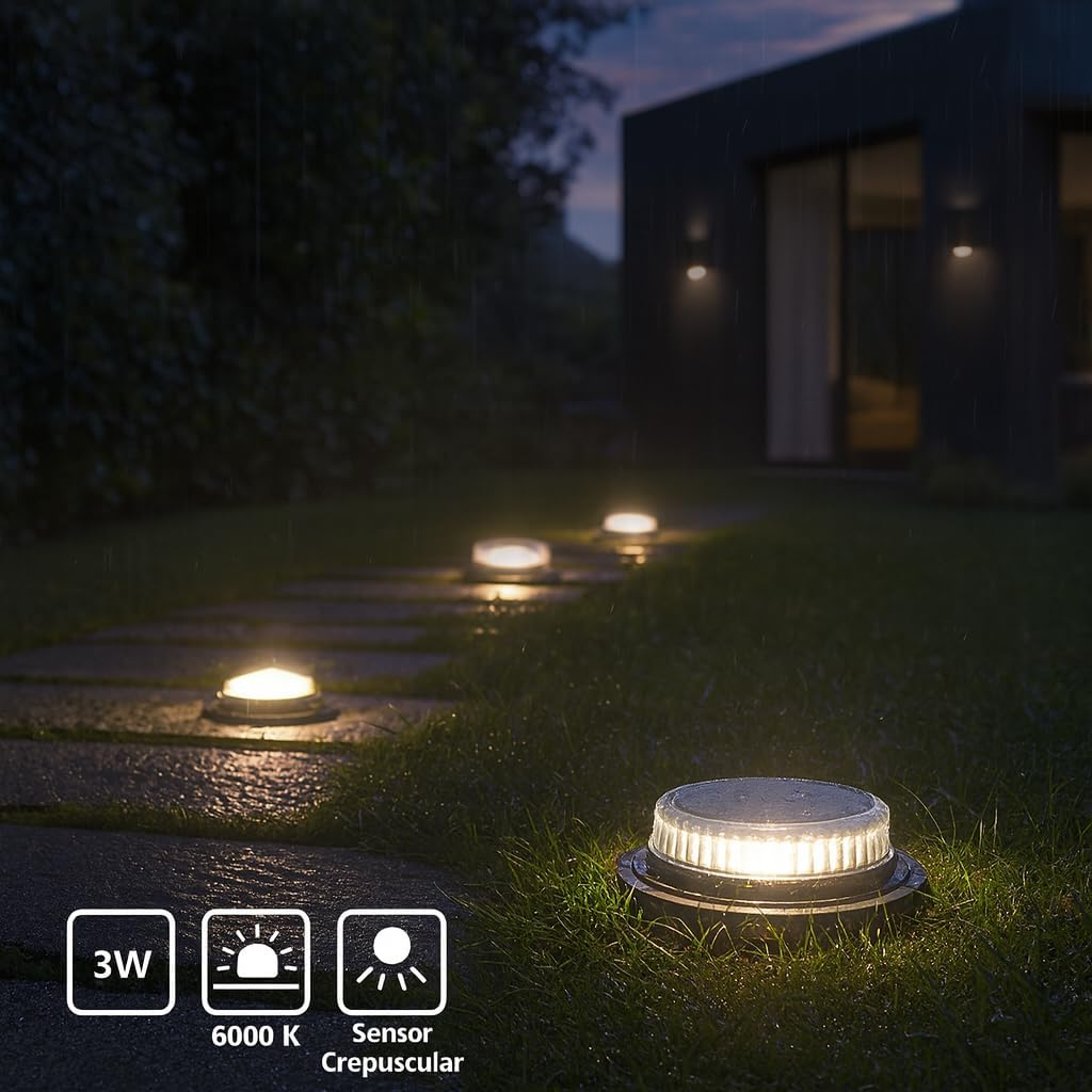 M Ledme LM7304 LED Solar Light with Spike Twilight Sensor Waterproof Warm Temperature Ideal for Gardens image number 3