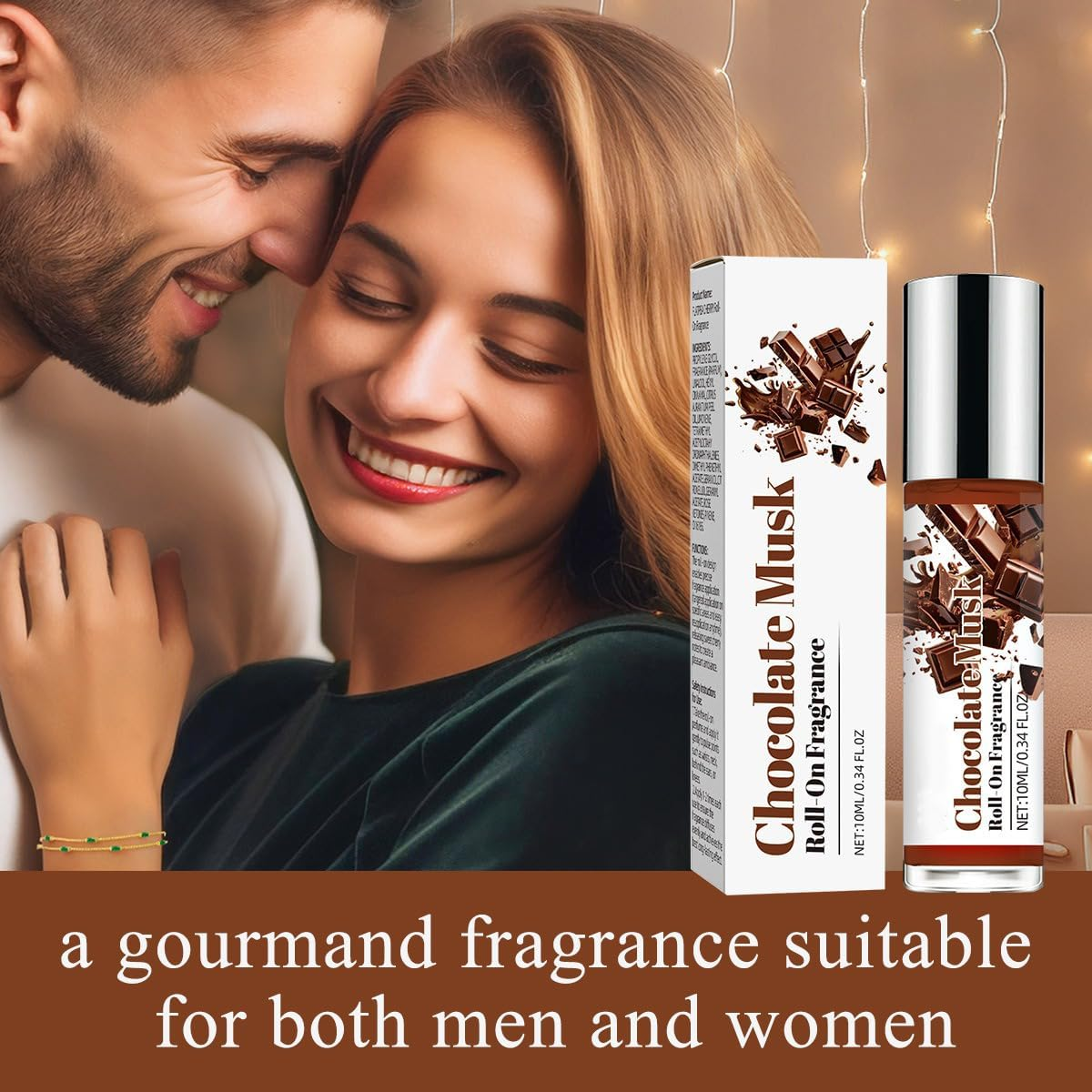 Chocolate Musk Unisex Roll-On Perfume Oil, 10Ml Long Lasting Gourmand Fragrance, Alcohol-Free, Vegan Friendly, Portable Rollerball for Men & Women-Rzxs0170 (Chocolate Scented) image number 2