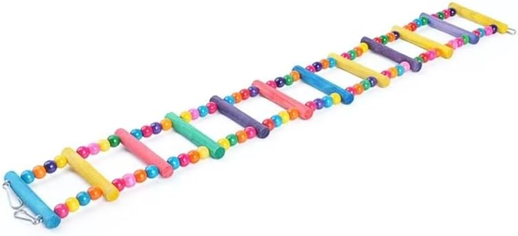 Colorful Pet Bird Parrot Ladder, 1Pc 12 Steps Colorful Wooden Parrot Climbing Ladder, Wooden Rainbow Cage Training Bird Ladder, Parrot 12 Step Ladders Rainbow Bridge image number 4