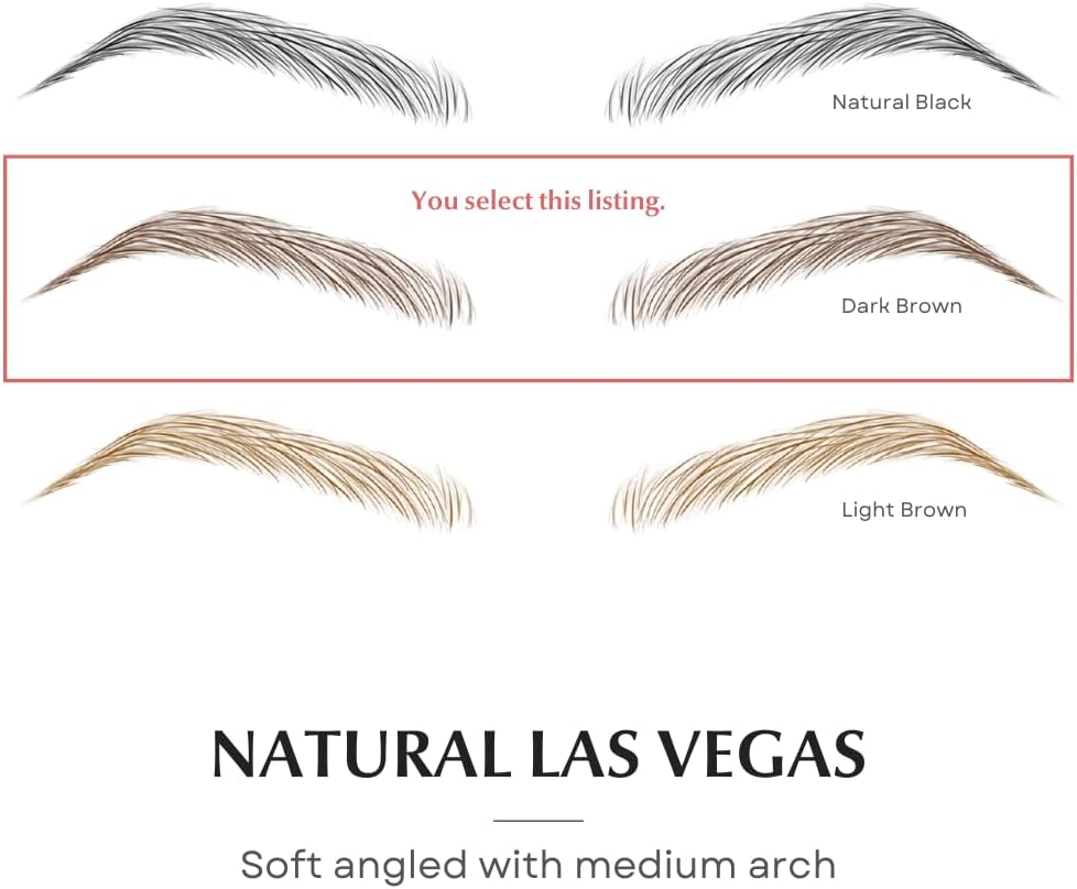 Bliss and beyond USA | Waterproof Eyebrow Tattoo Stickers. a Real Hair Stroke Look. Hair Replacement without Surgery. Solution for Hair Loss. Bushy Tinted Eyebrow Tattoos. (New Las Vegas, Dark Brown) image number 2