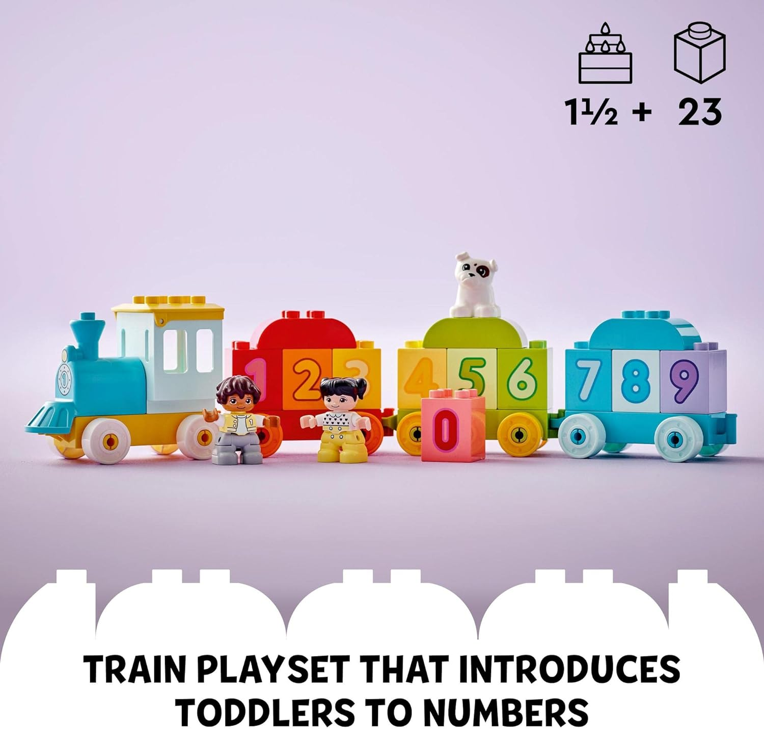 LEGO DUPLO My First Number Train - Learn to Count Building Toy, Learning & Education Kids Toy, Educational Number Blocks Train Helps Preschoolers Learn Counting, Baby and Toddler Toy 10954 image number 5